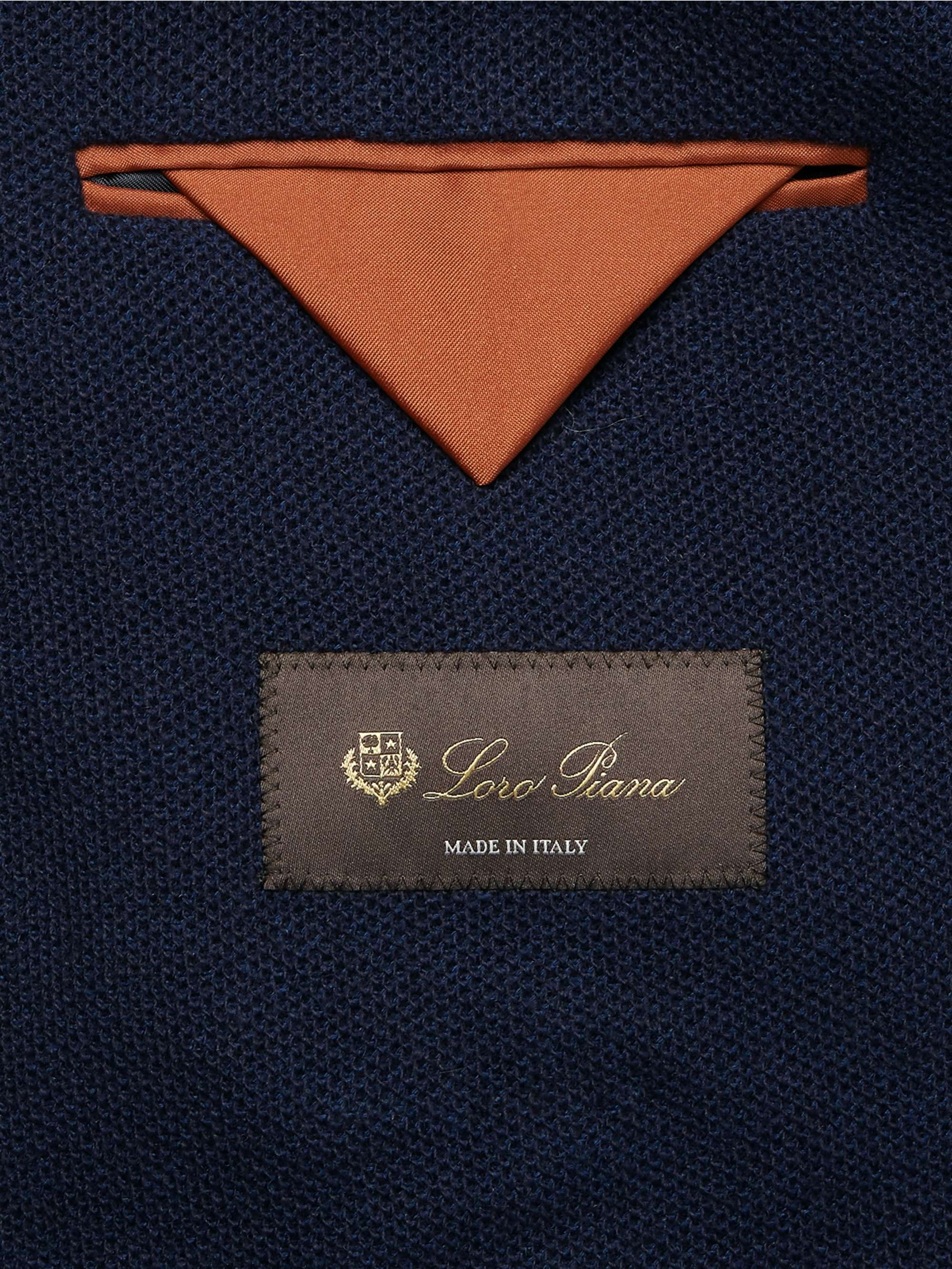 LORO PIANA Navy Slim-Fit Unstructured Cashmere and Virgin Wool-Blend Blazer