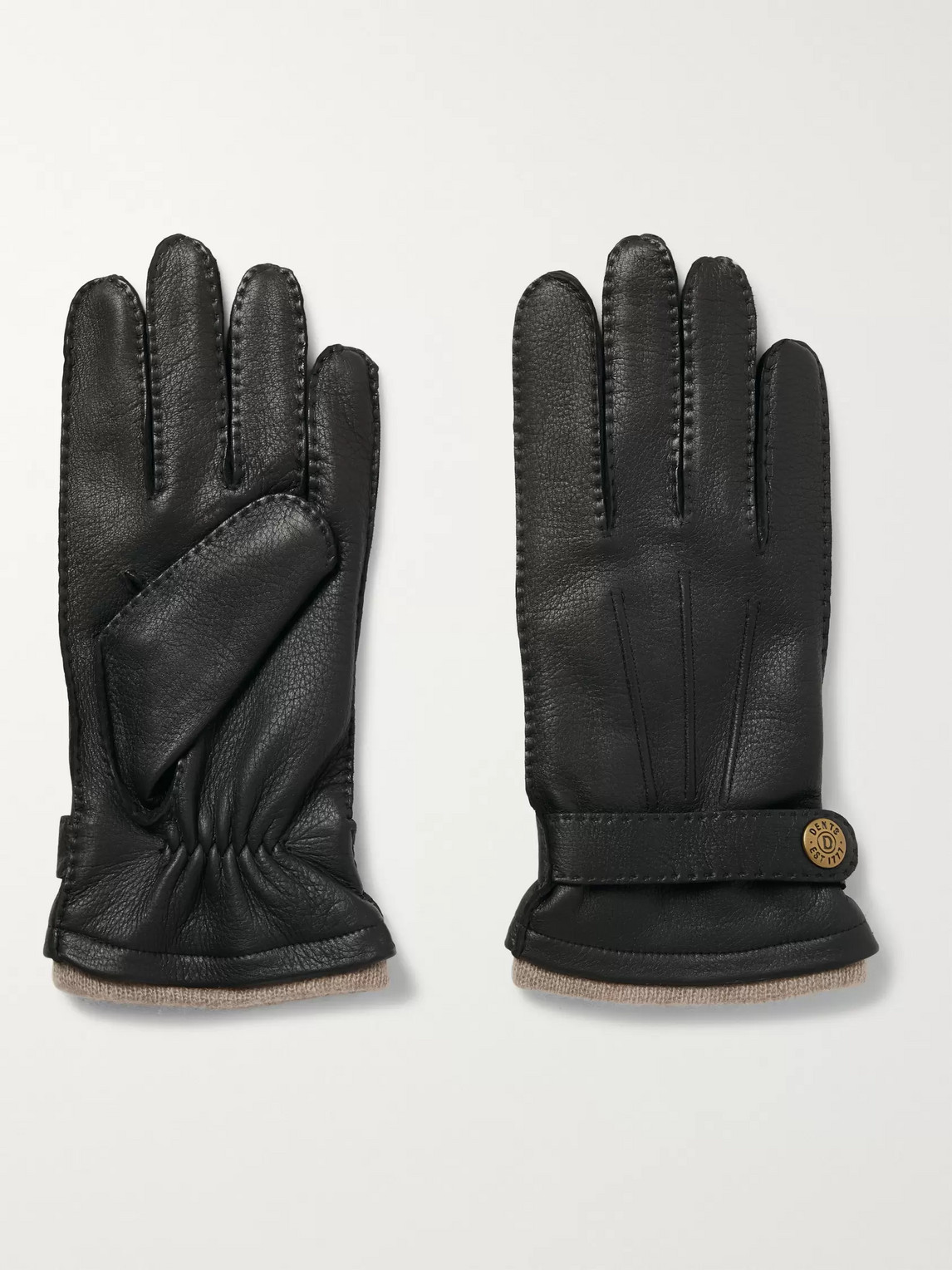 Dents Gloucester Cashmere-lined Leather Gloves In Black