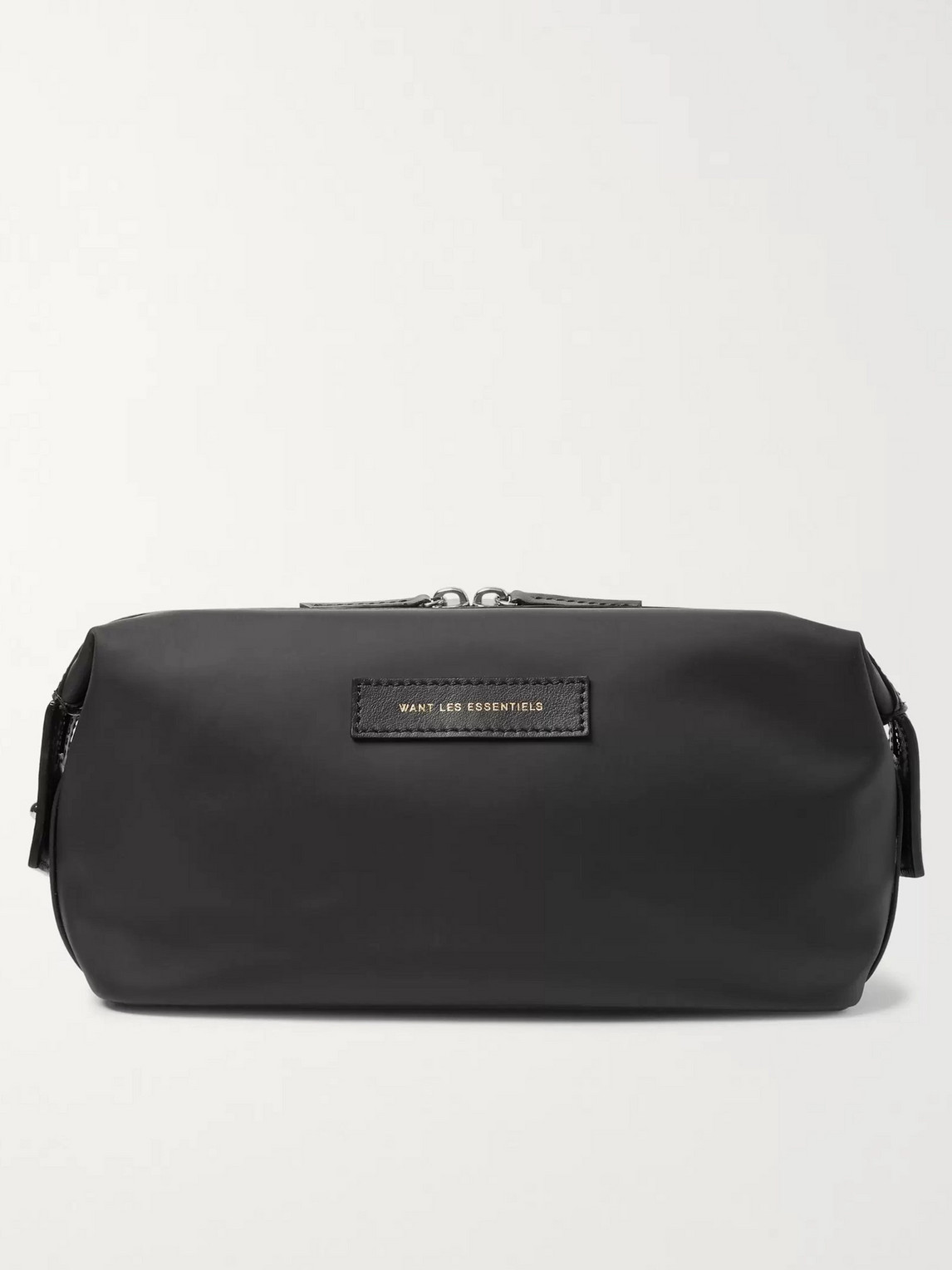 Want Les Essentiels De La Vie Kenyatta Leather-trimmed Nylon Wash Bag In Black