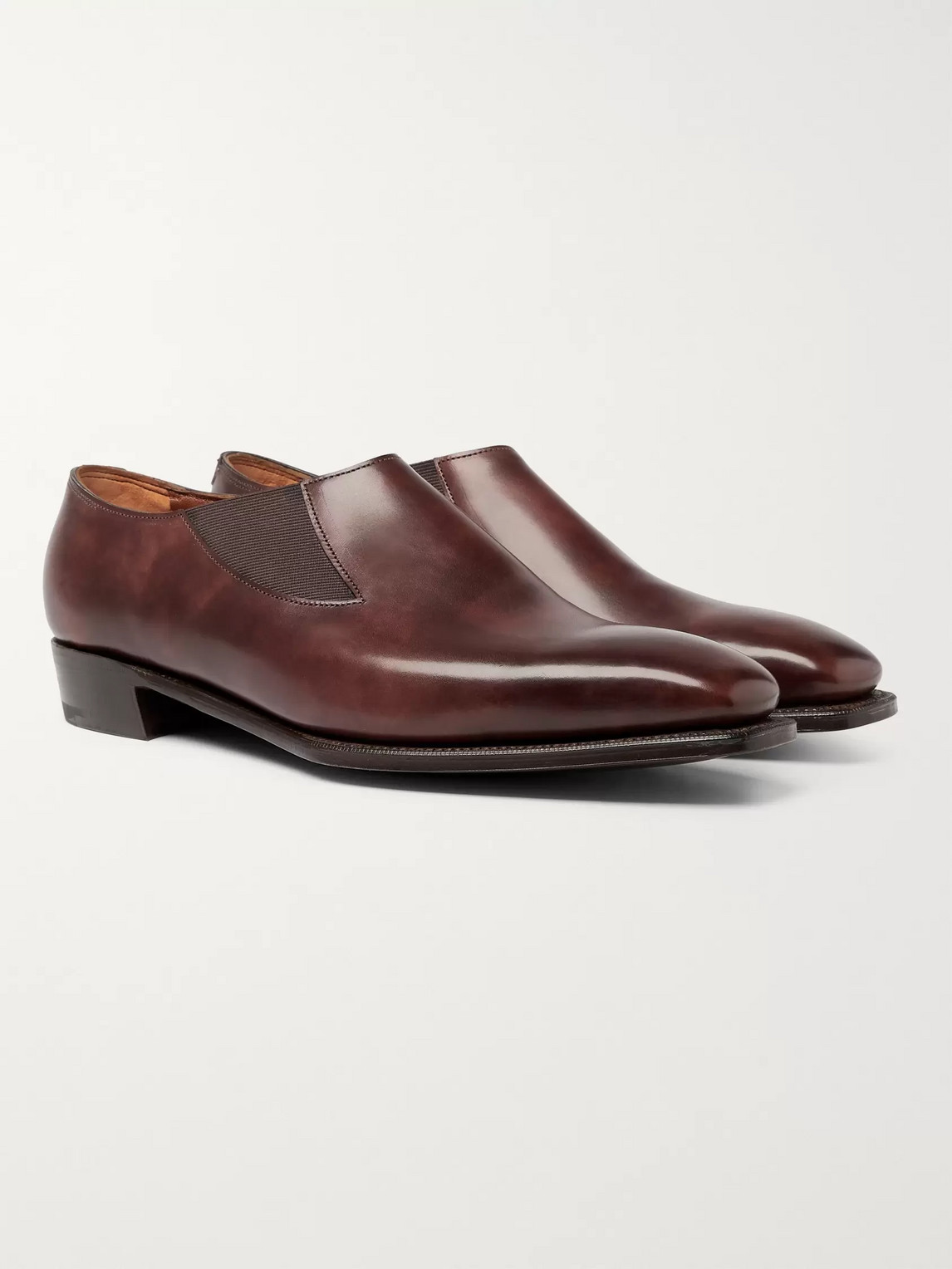 George Cleverley Bulow Burnished-leather Loafers In Brown