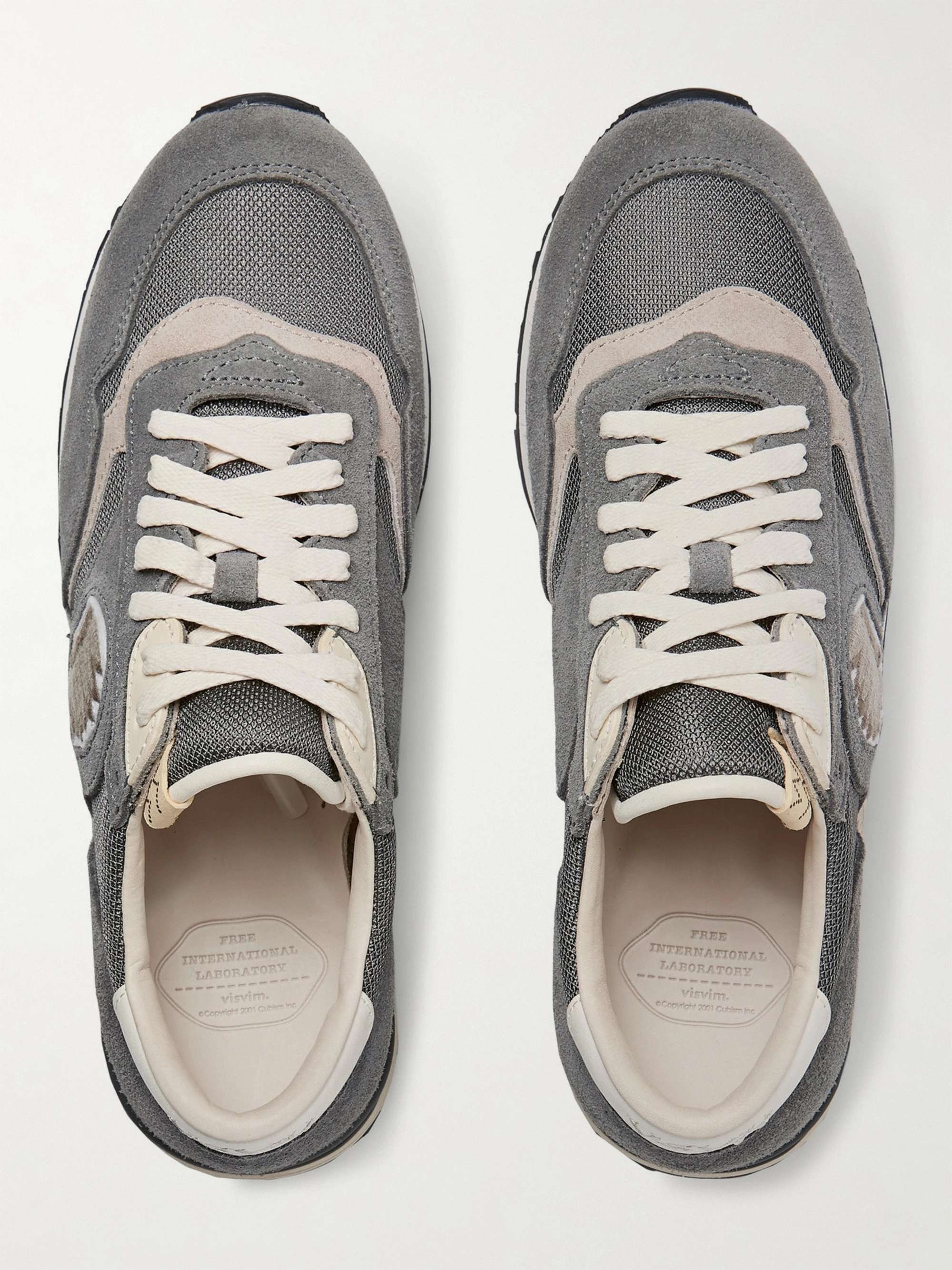 VISVIM Roland Leather-Trimmed Suede and Mesh Sneakers