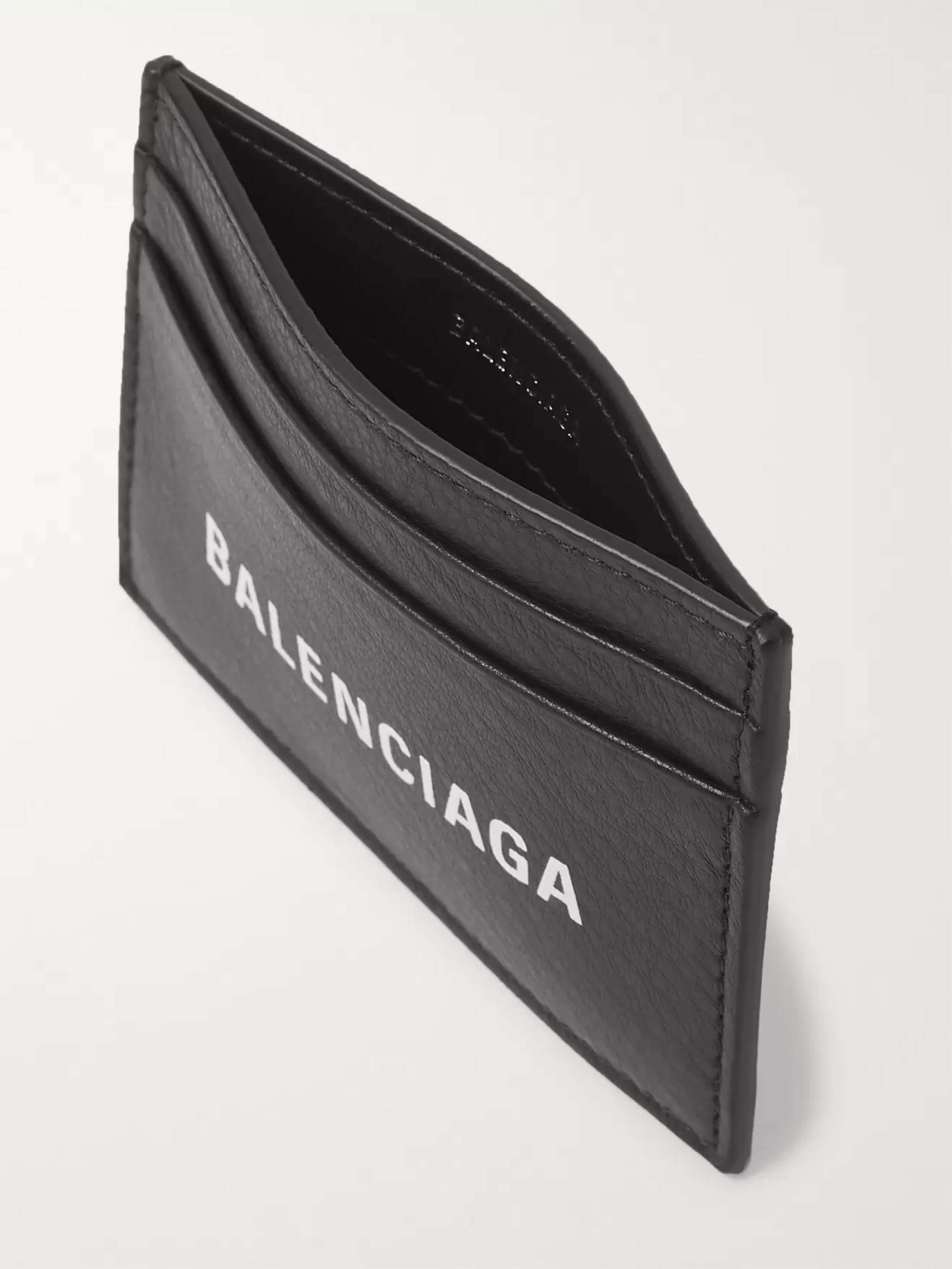 BALENCIAGA Logo-Print Full-Grain Leather Cardholder