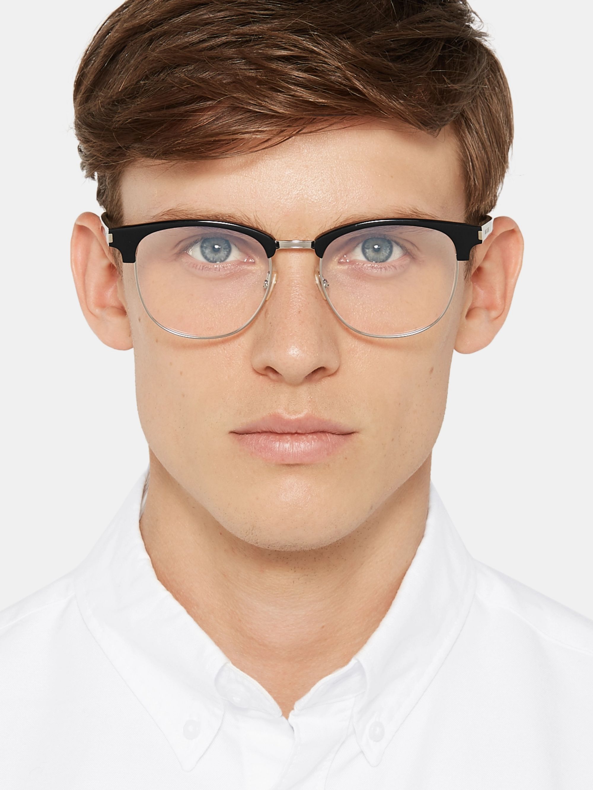Black D-Frame Acetate and Silver-Tone 