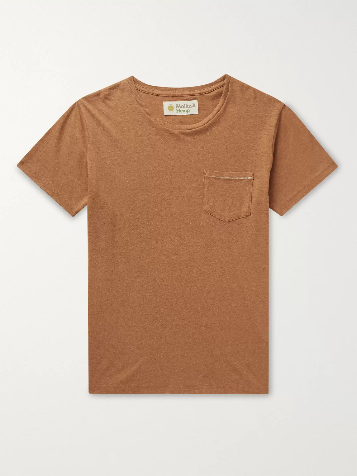 Mollusk Tie-dyed Slub Hemp And Organic Cotton-blend T-shirt In Brown