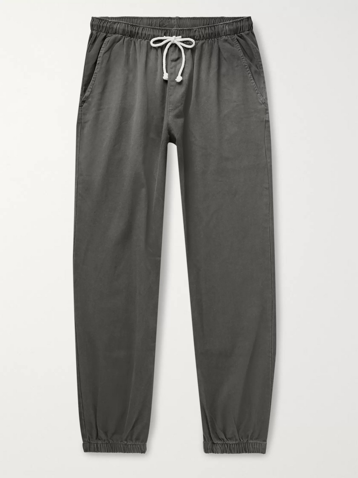 Mollusk Jeffrey Slim-fit Tapered Cotton-twill Drawstring Sweatpants In Black