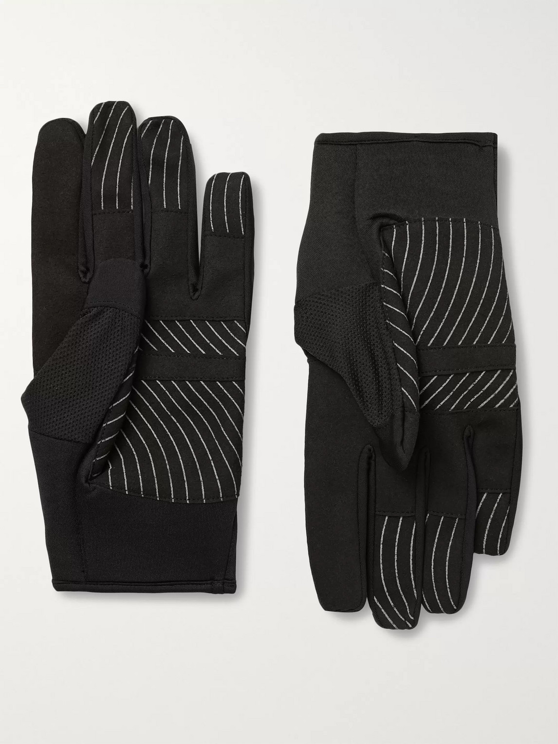 OFF-WHITE ACTIVE STRETCH-JERSEY AND MESH GLOVES