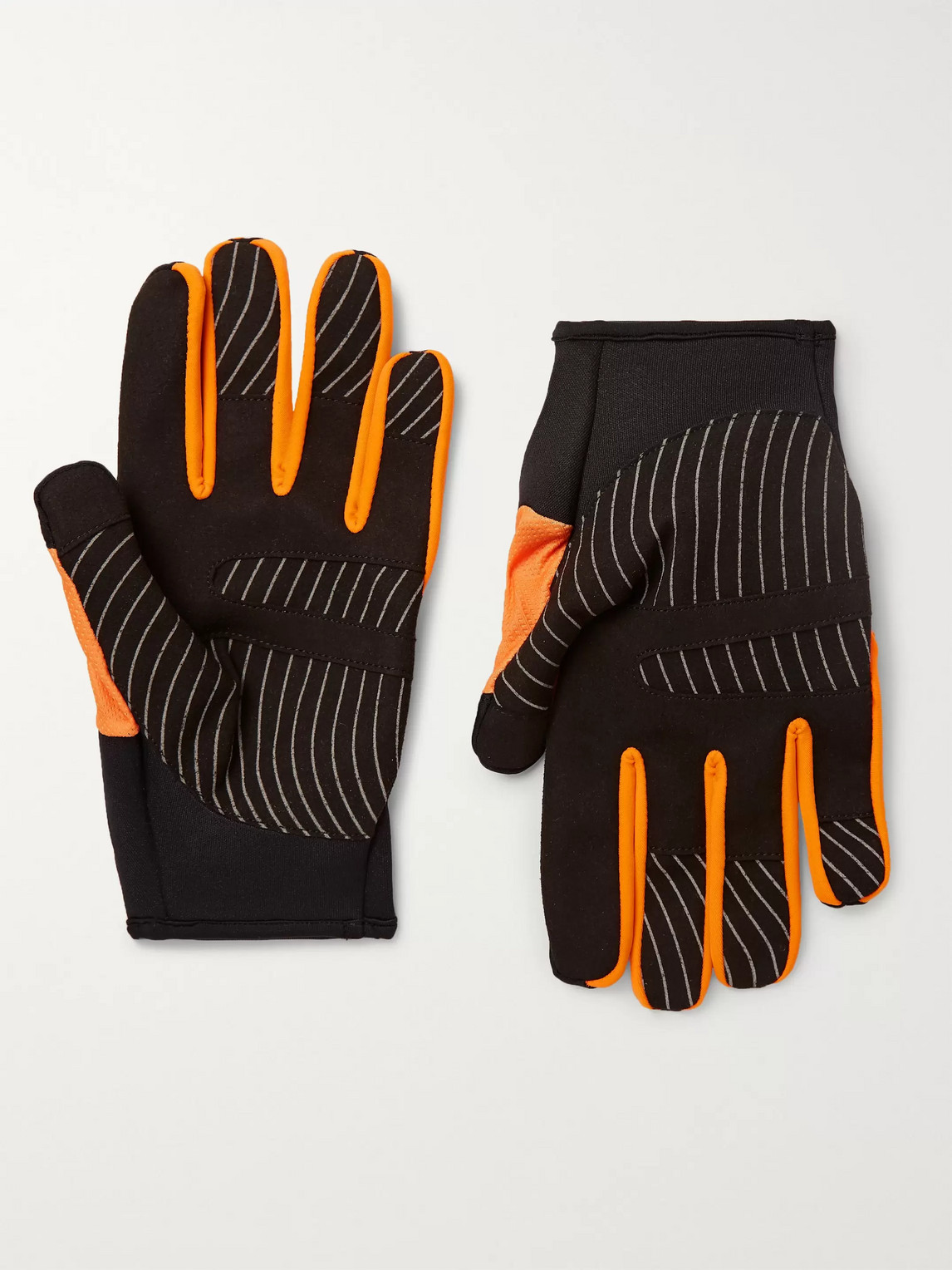 OFF-WHITE ACTIVE STRETCH-JERSEY AND MESH GLOVES