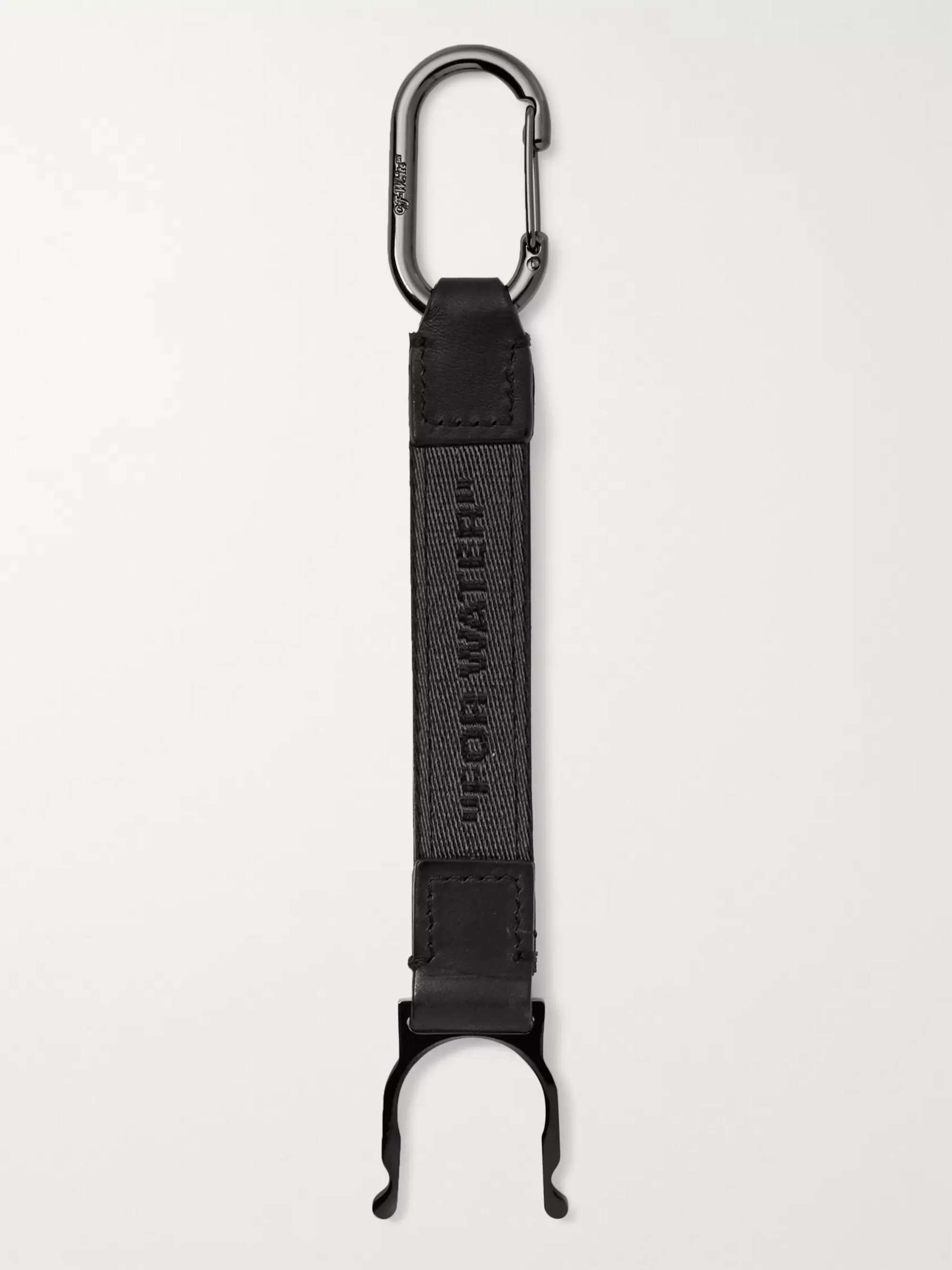 OFF-WHITE Leather-Trimmed Webbing Key Fob