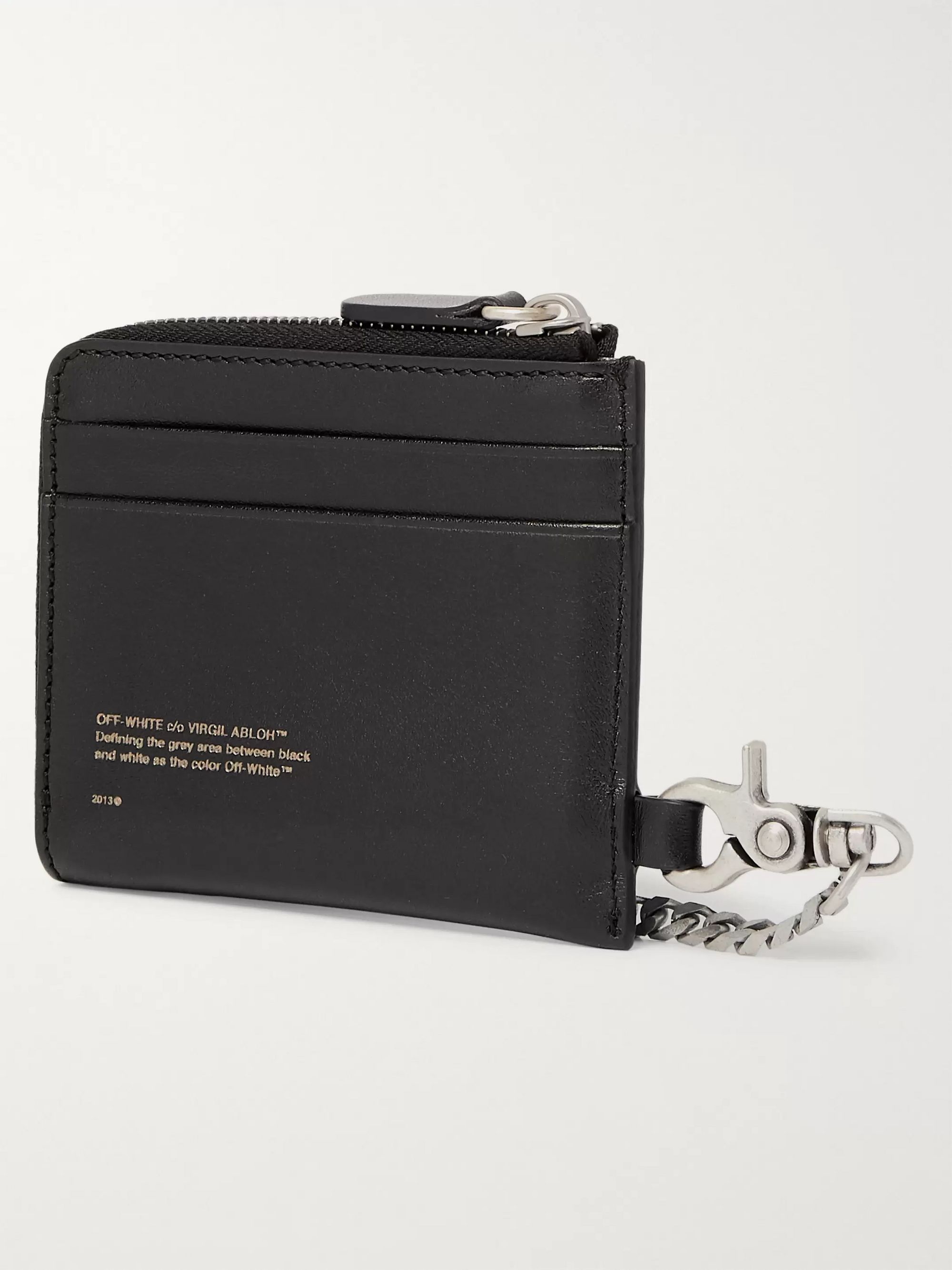 Black Printed Leather Zip-Around Wallet | Off-White | MR PORTER