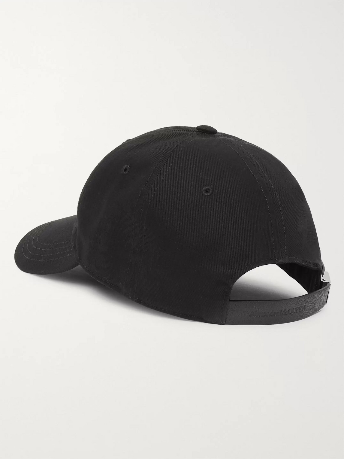 Shop Alexander Mcqueen Logo-embroidered Cotton-twill Baseball Cap In Black