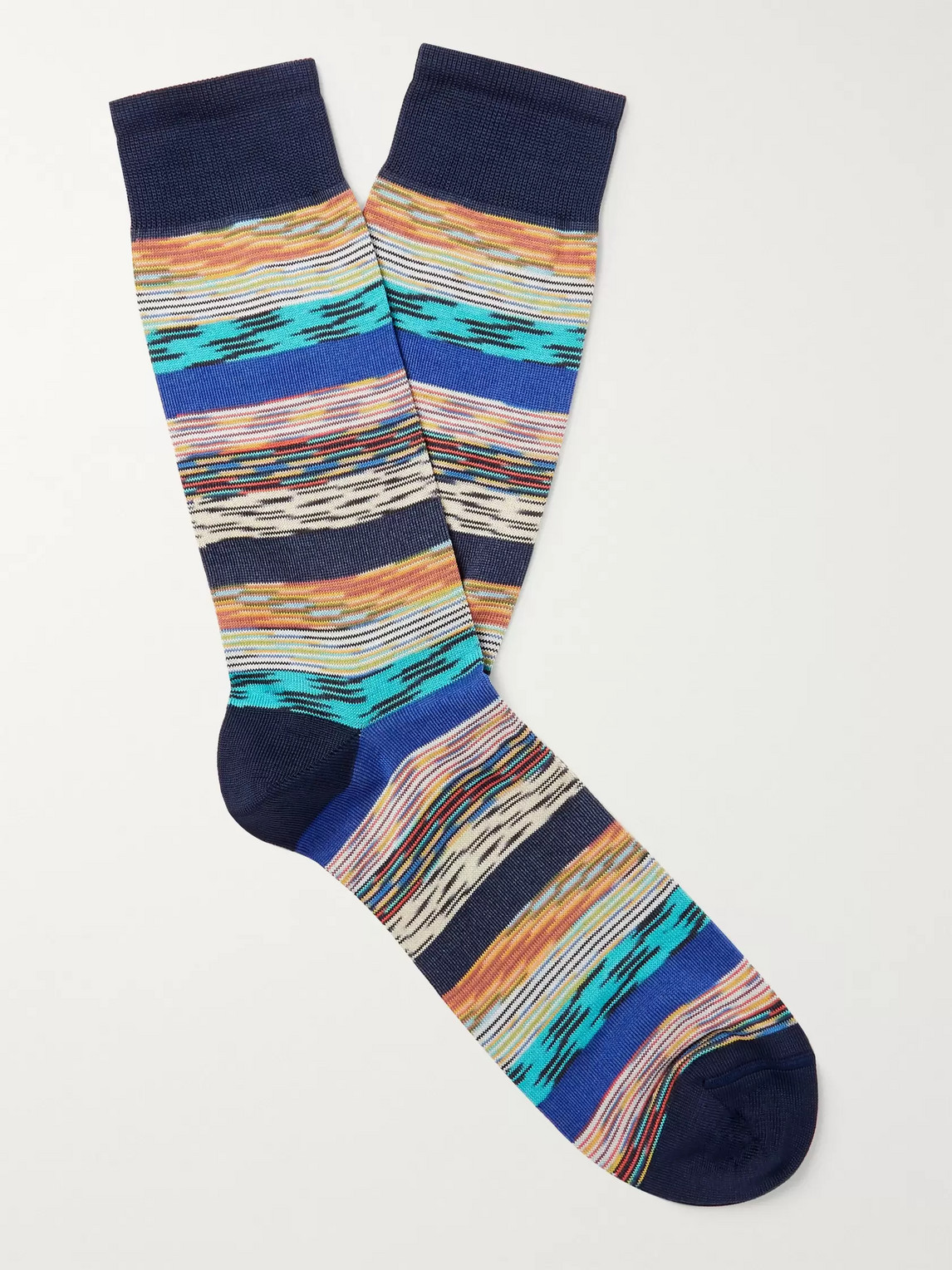 Missoni Striped Cotton-blend Jacquard Socks In Multi