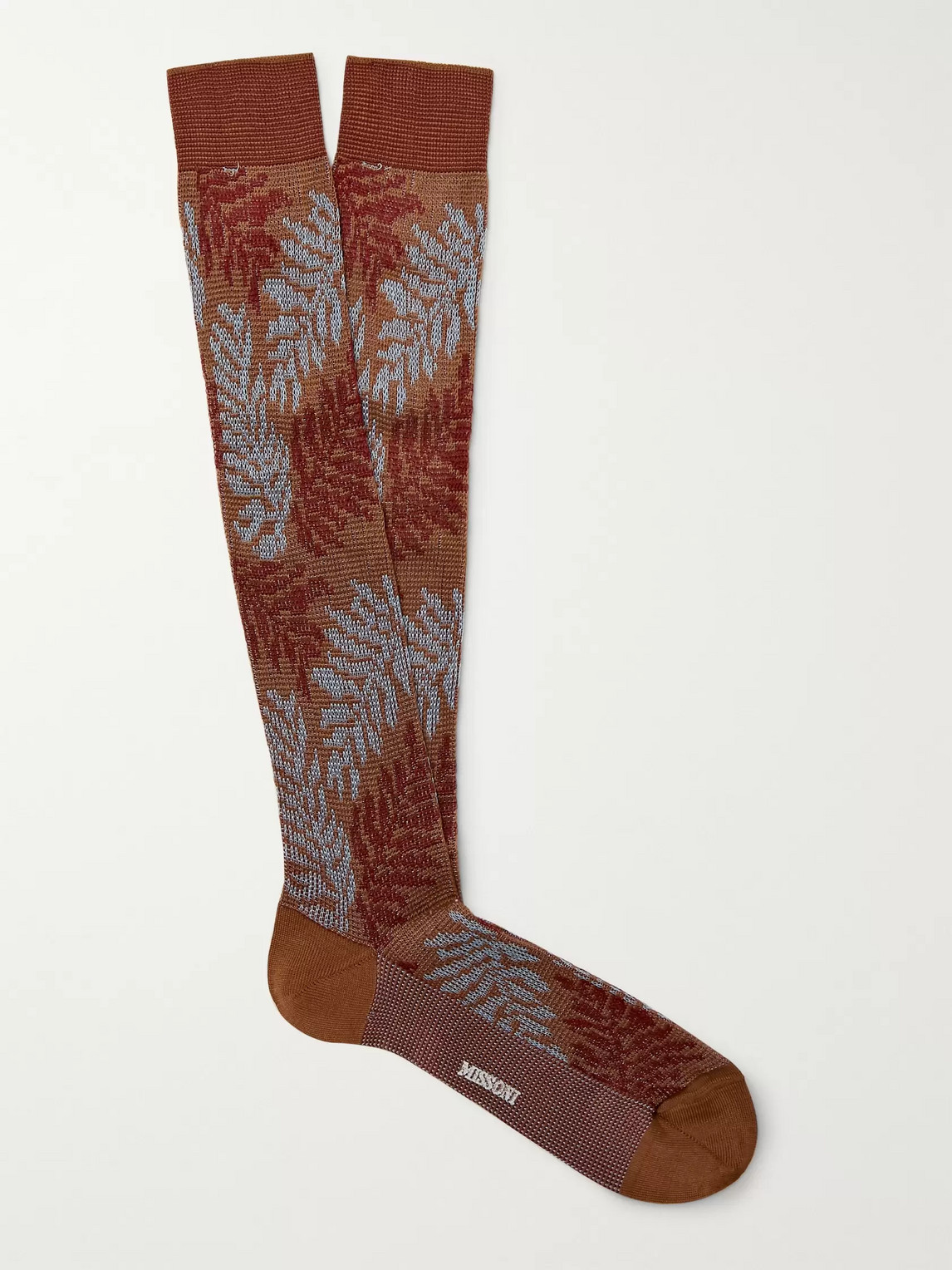 Missoni Intarsia Cotton-blend Over-the-calf Socks In Multi