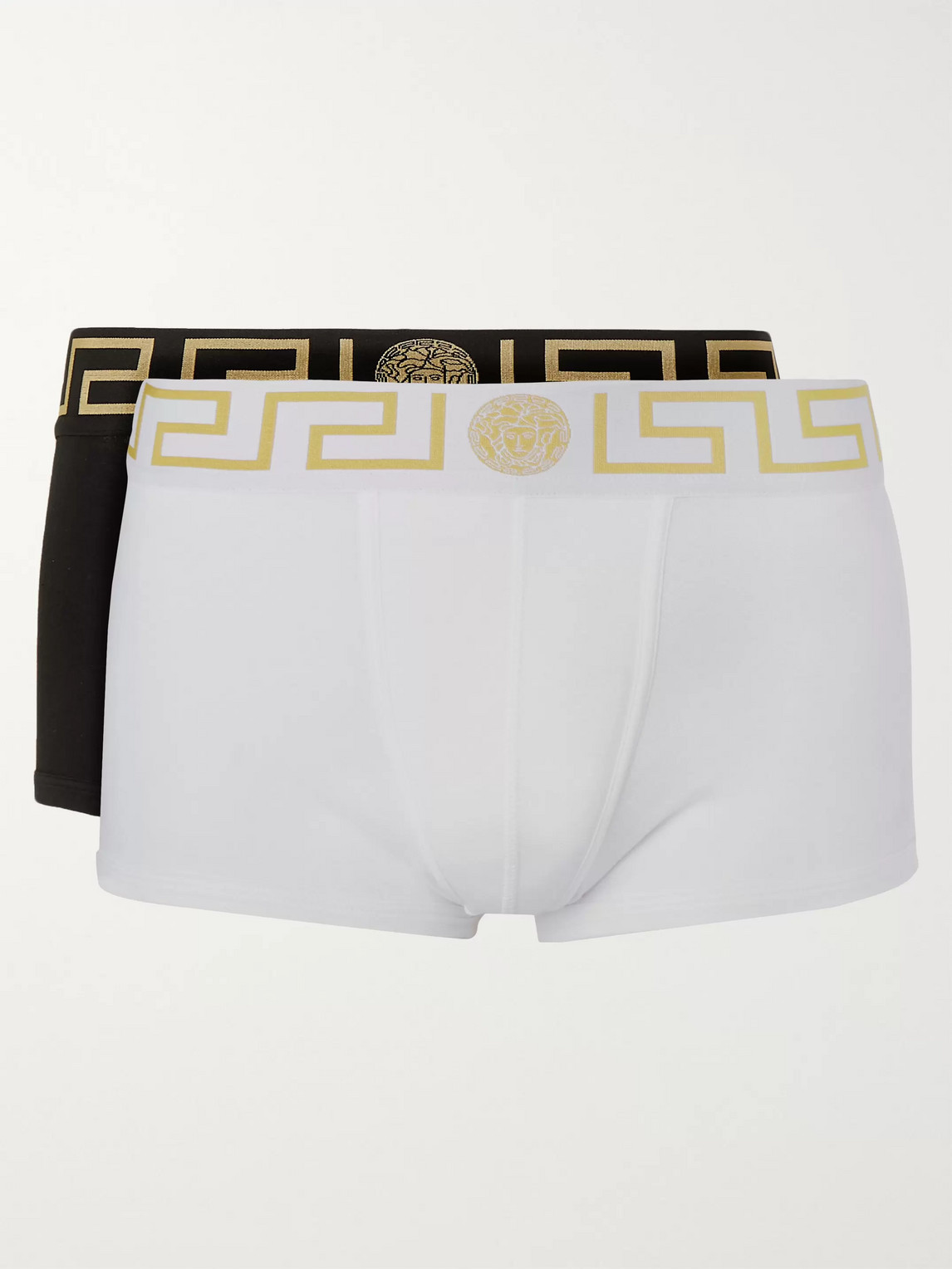 Versace Two-pack Stretch-cotton Boxer Briefs In Multi