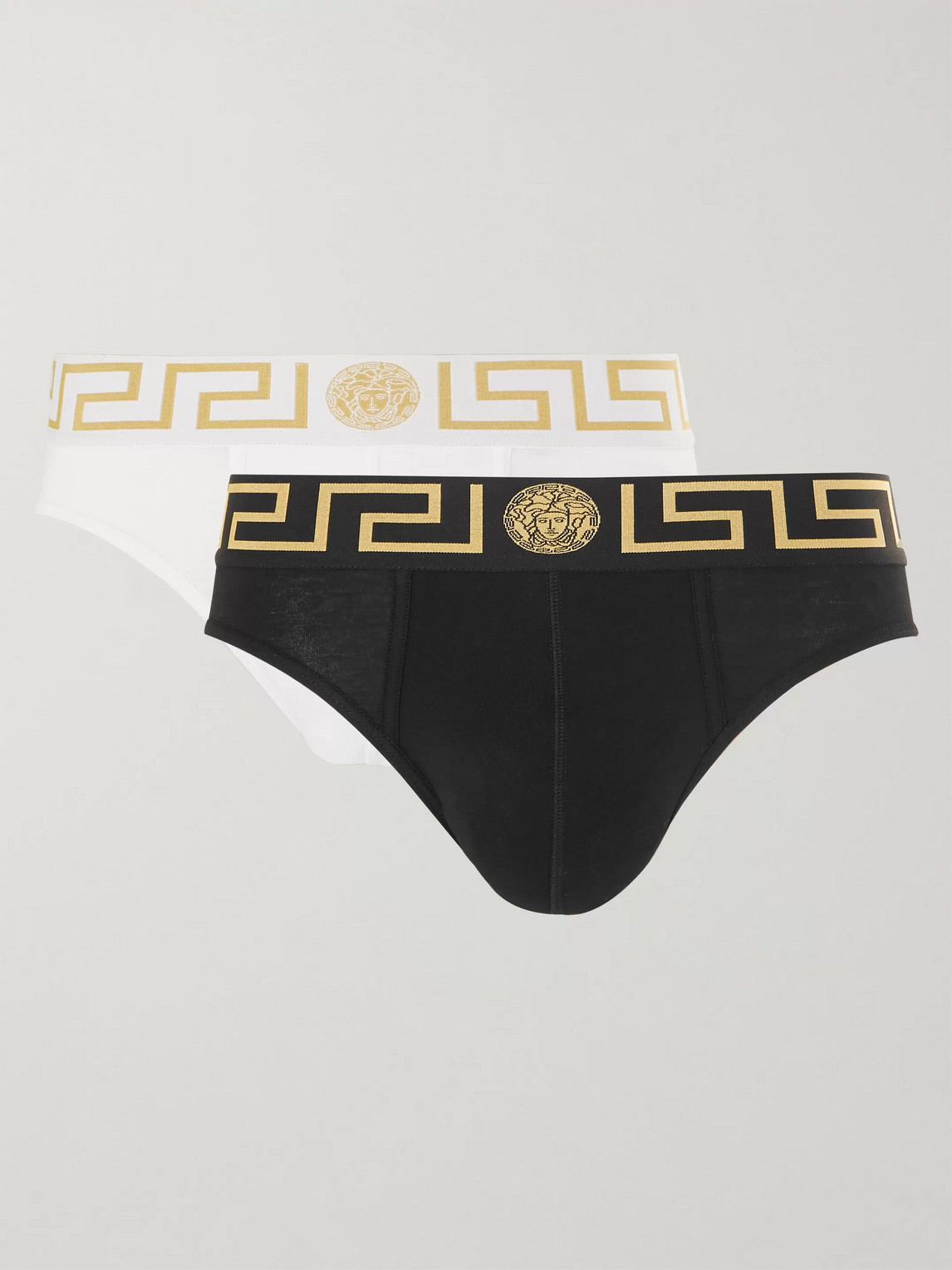 Versace Two-pack Stretch-cotton Briefs In White
