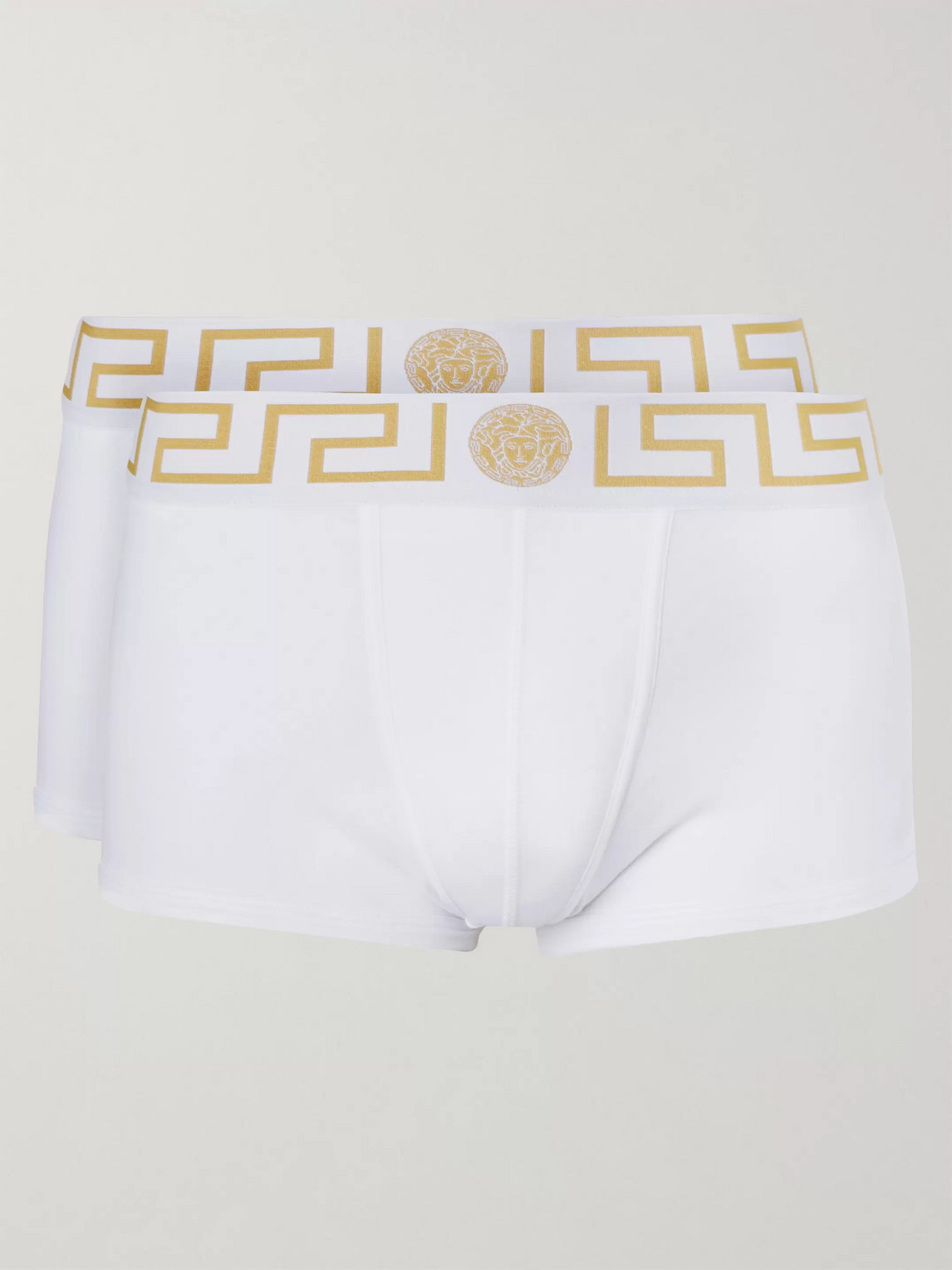 Versace Two-pack Stretch-cotton Boxer Briefs In White