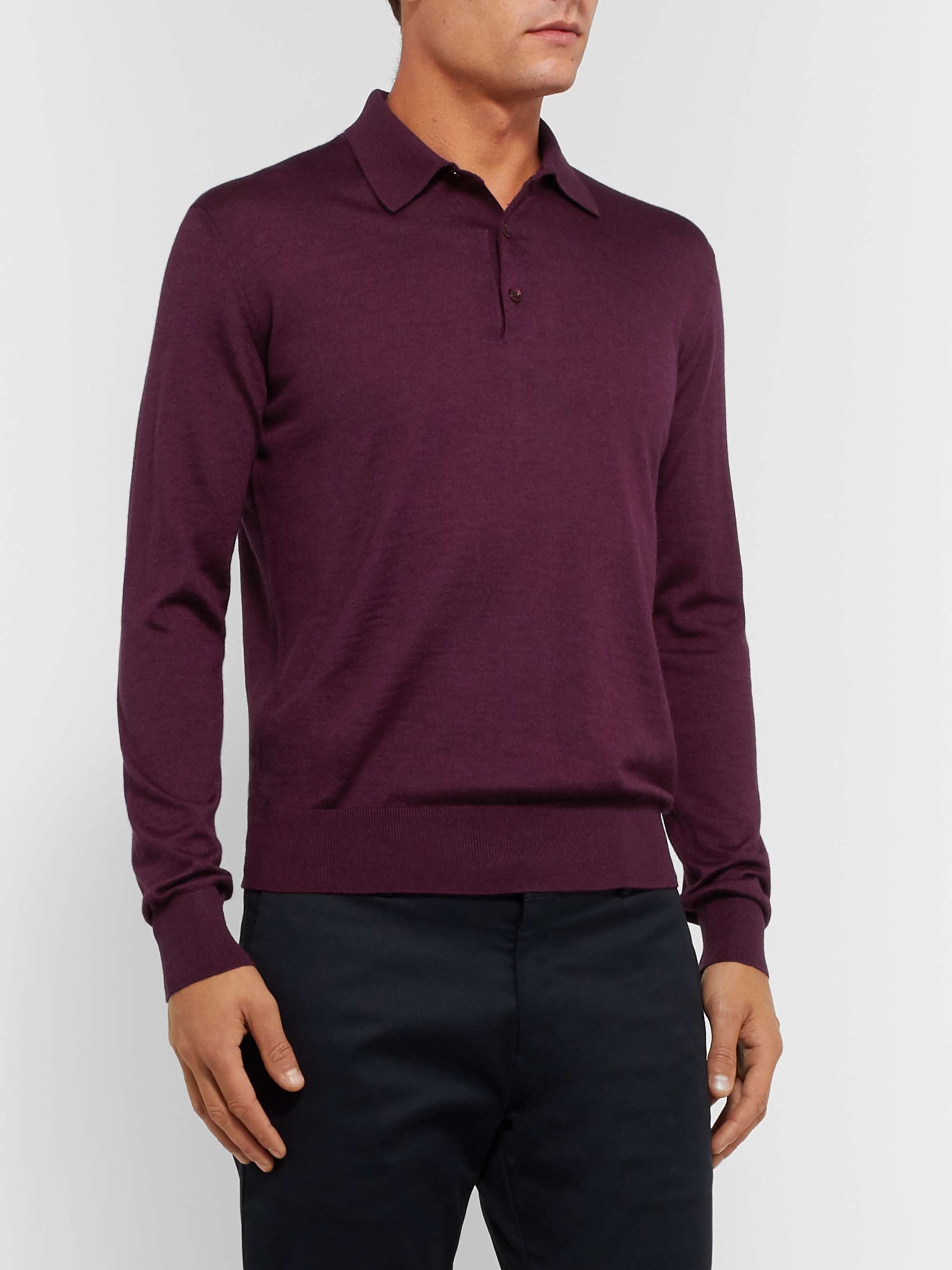 CHARVET Cashmere and Silk-Blend Polo Shirt