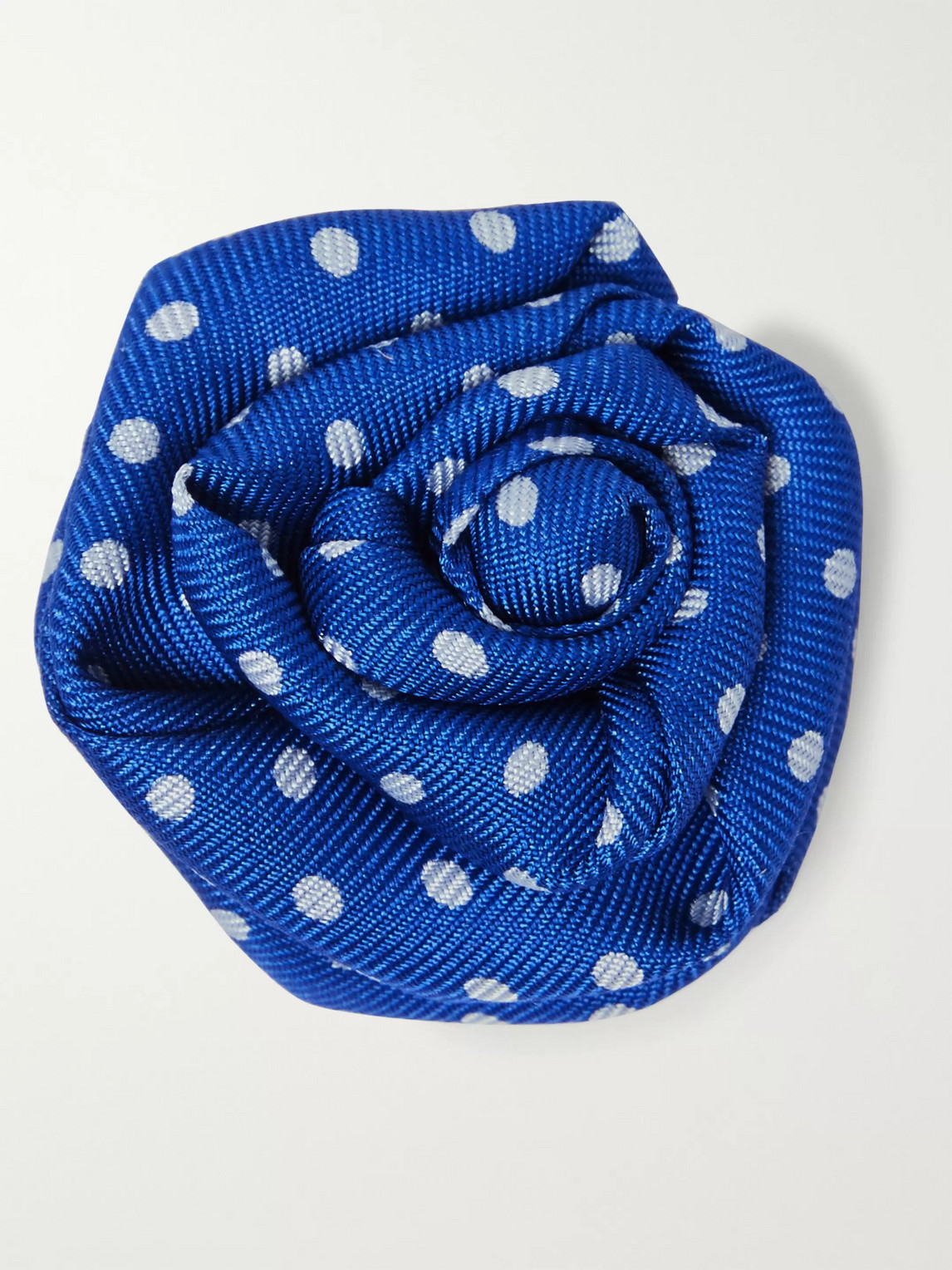 Charvet Polka-dot Silk-faille Flower Lapel Pin In Blue