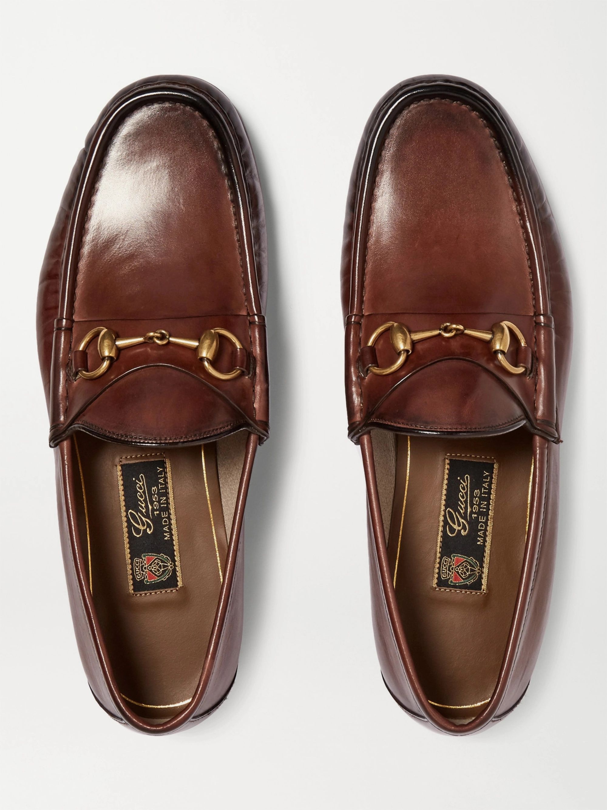 gucci leather moccasin