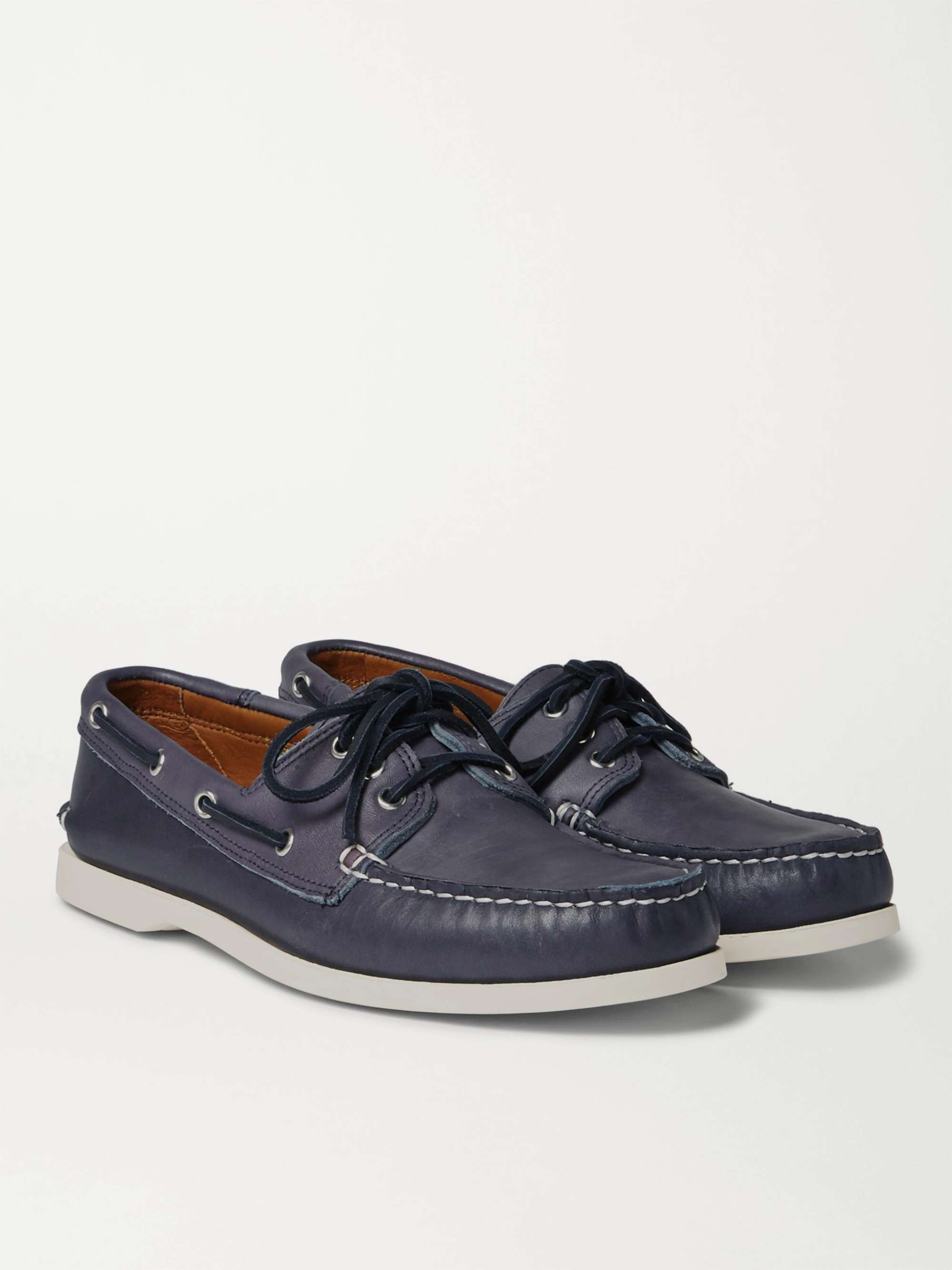 QUODDY Downeast Leather Boat Shoes