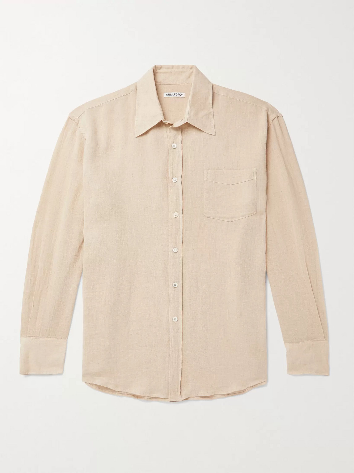 OUR LEGACY BORROWED COTTON AND LINEN-BLEND SHIRT