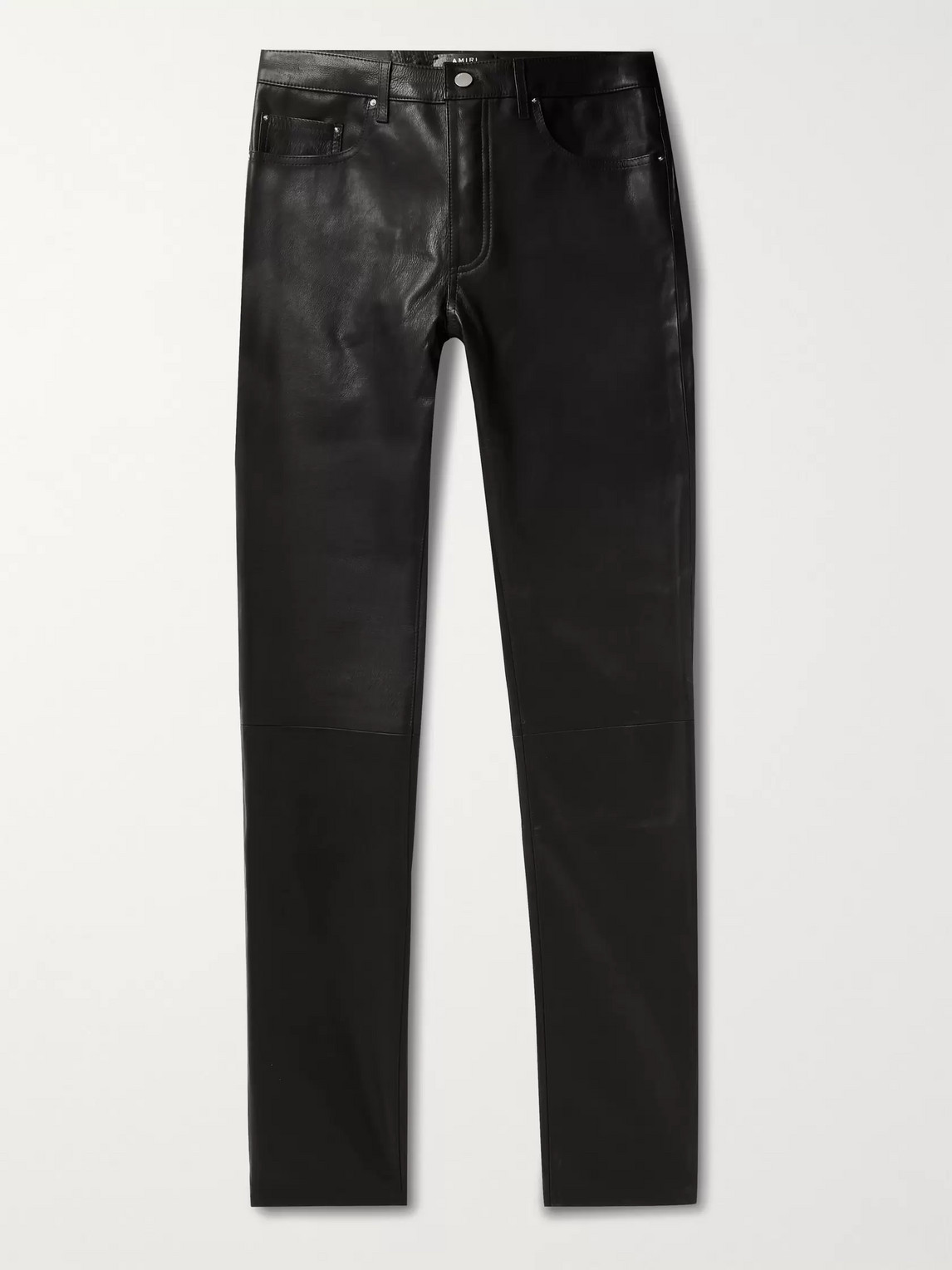 Amiri Skinny-fit Leather Trousers In Black