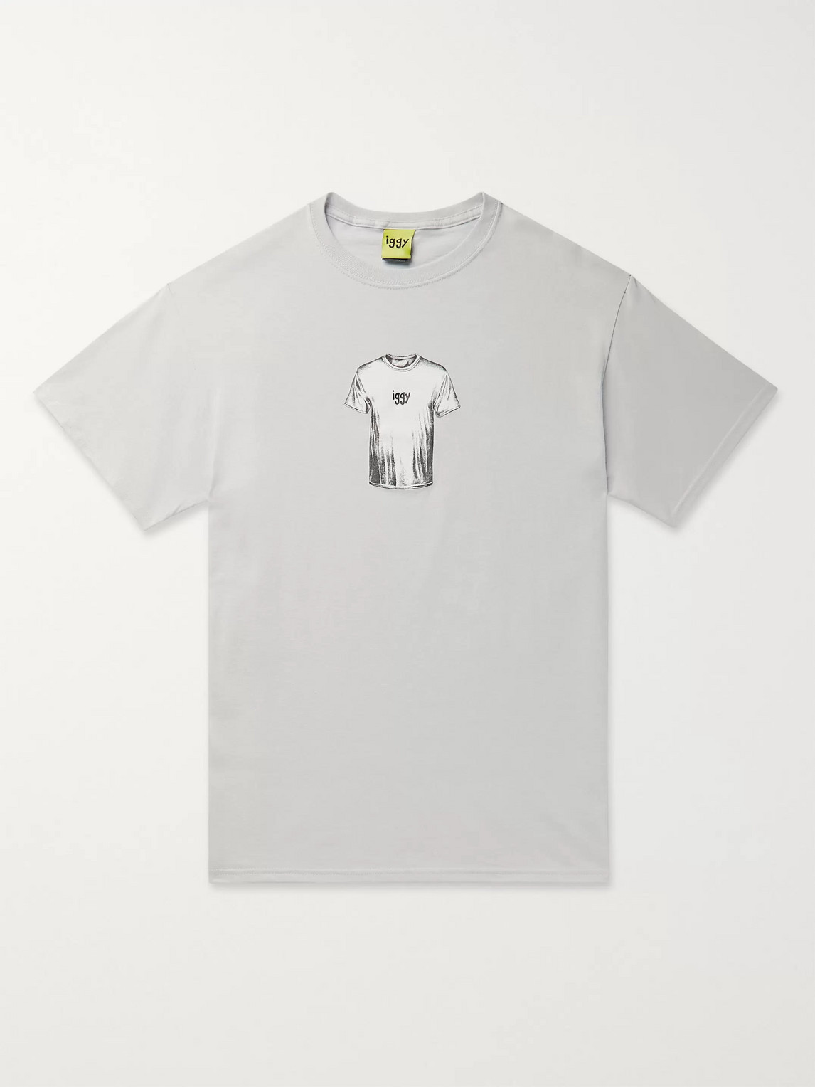 Iggy Printed Cotton-blend Jersey T-shirt In Gray