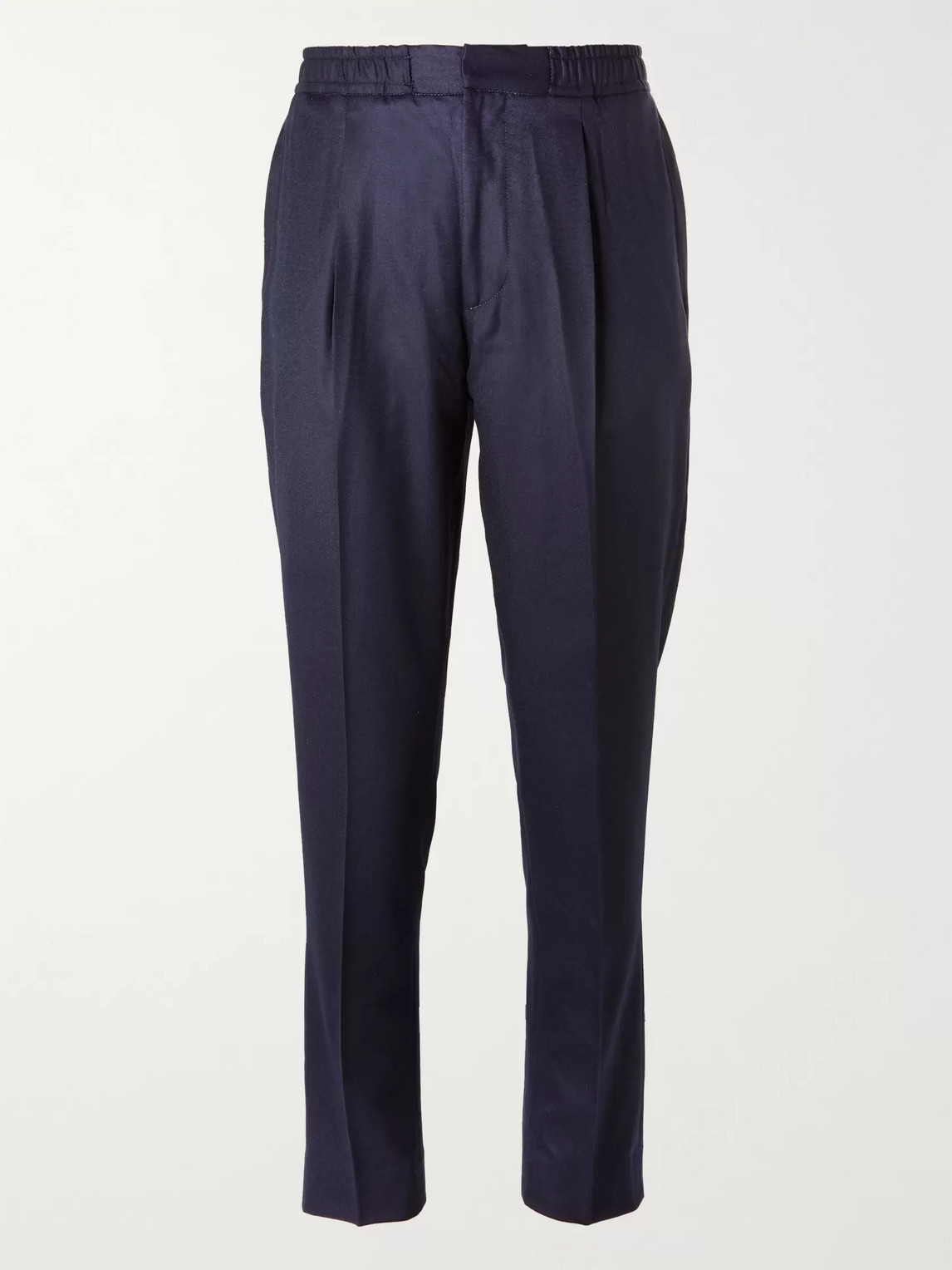 OFFICINE GENERALE DREW TAPERED WOOL-FLANNEL SUIT TROUSERS