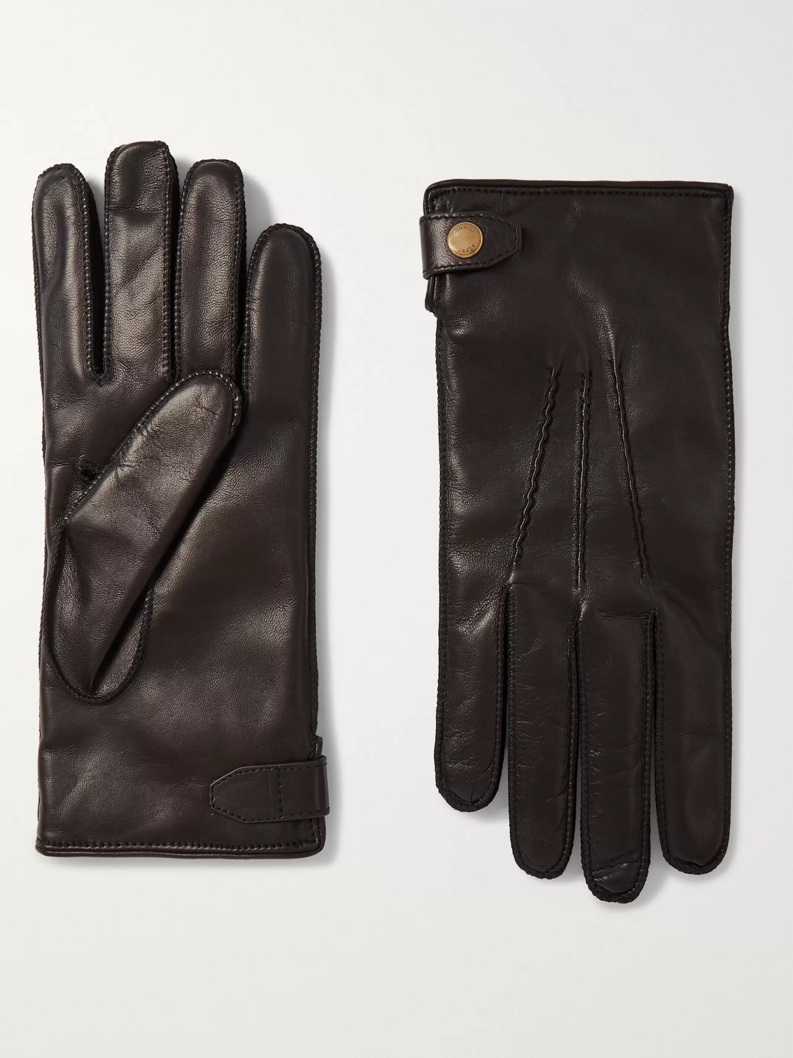 DUNHILL CASHMERE-LINED LEATHER GLOVES