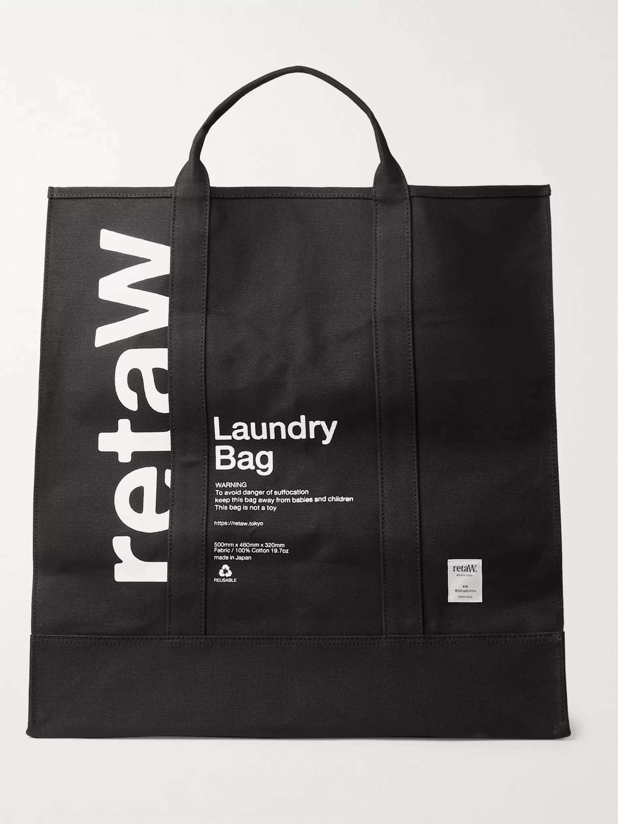 RETAW Logo-Print Cotton-Canvas Laundry Bag