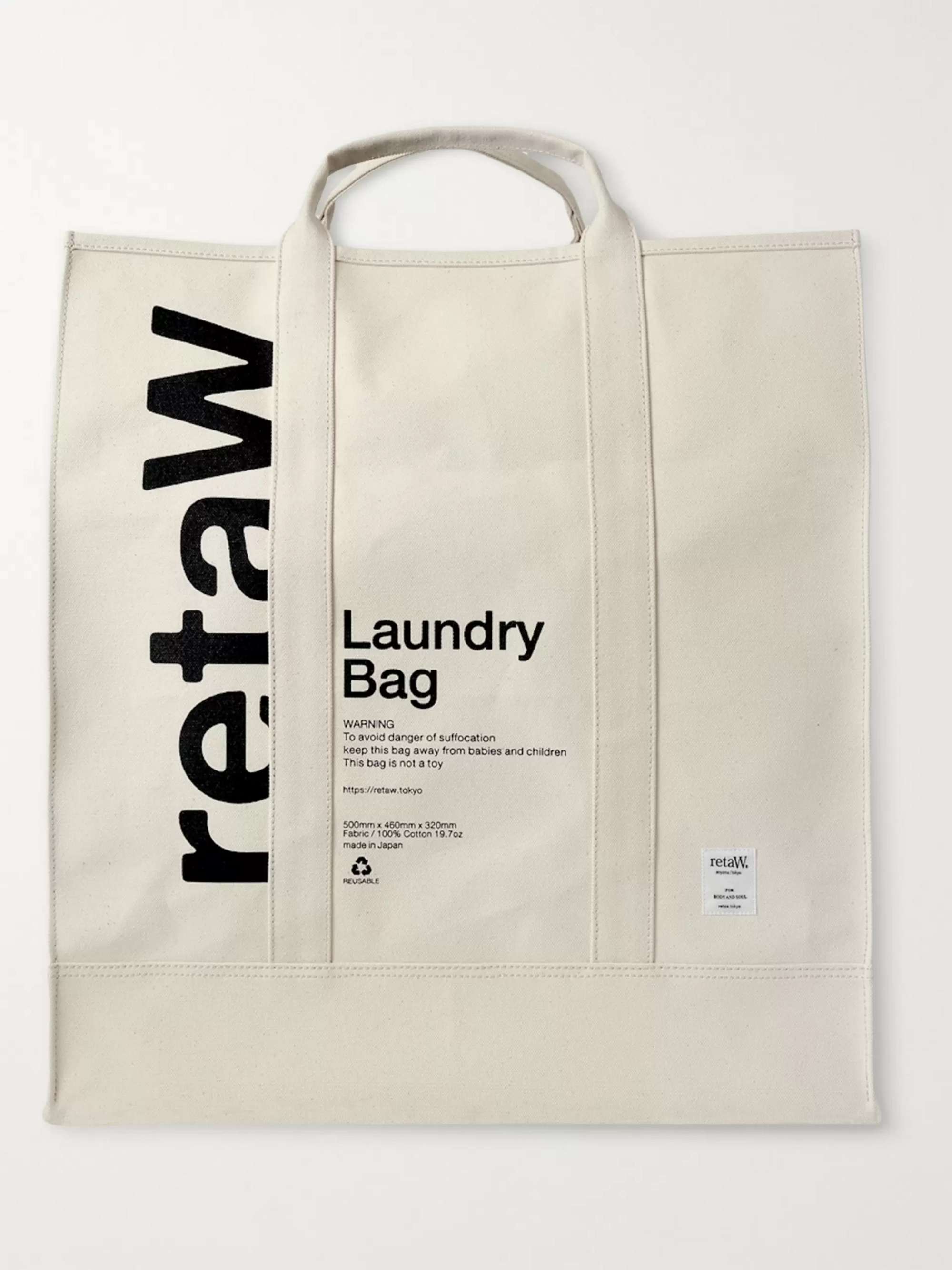 RETAW Printed Cotton-Canvas Laundry Bag