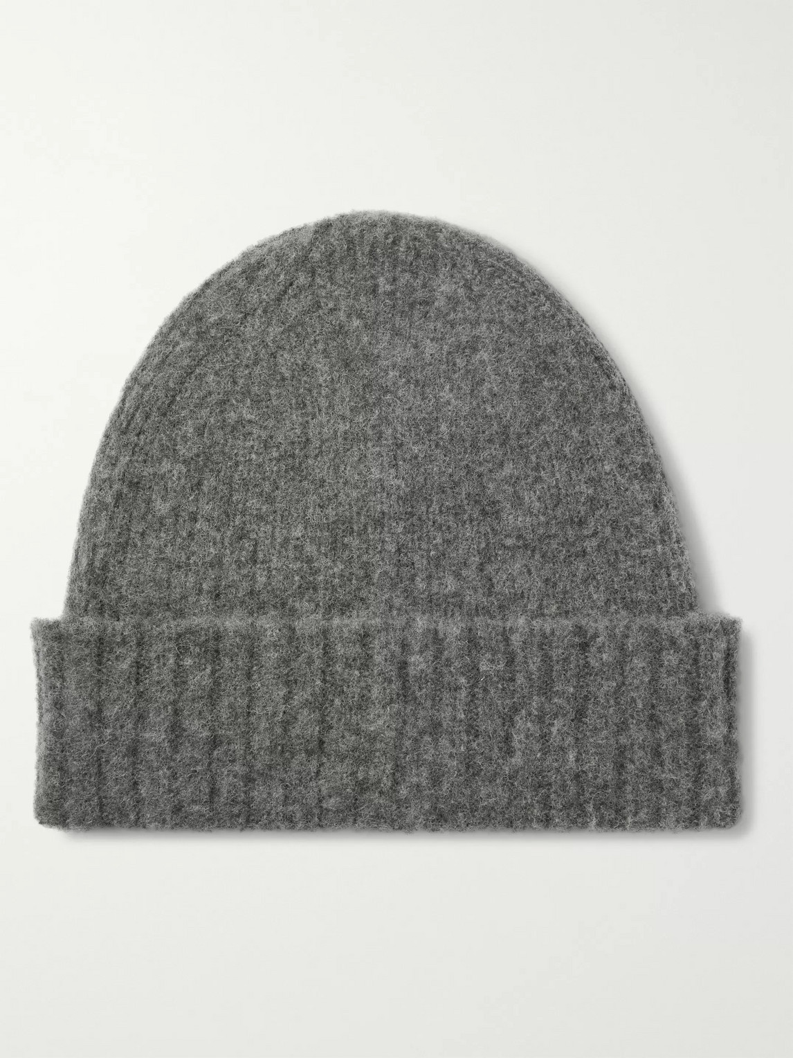 Mr P Ribbed Wool Beanie In Gray
