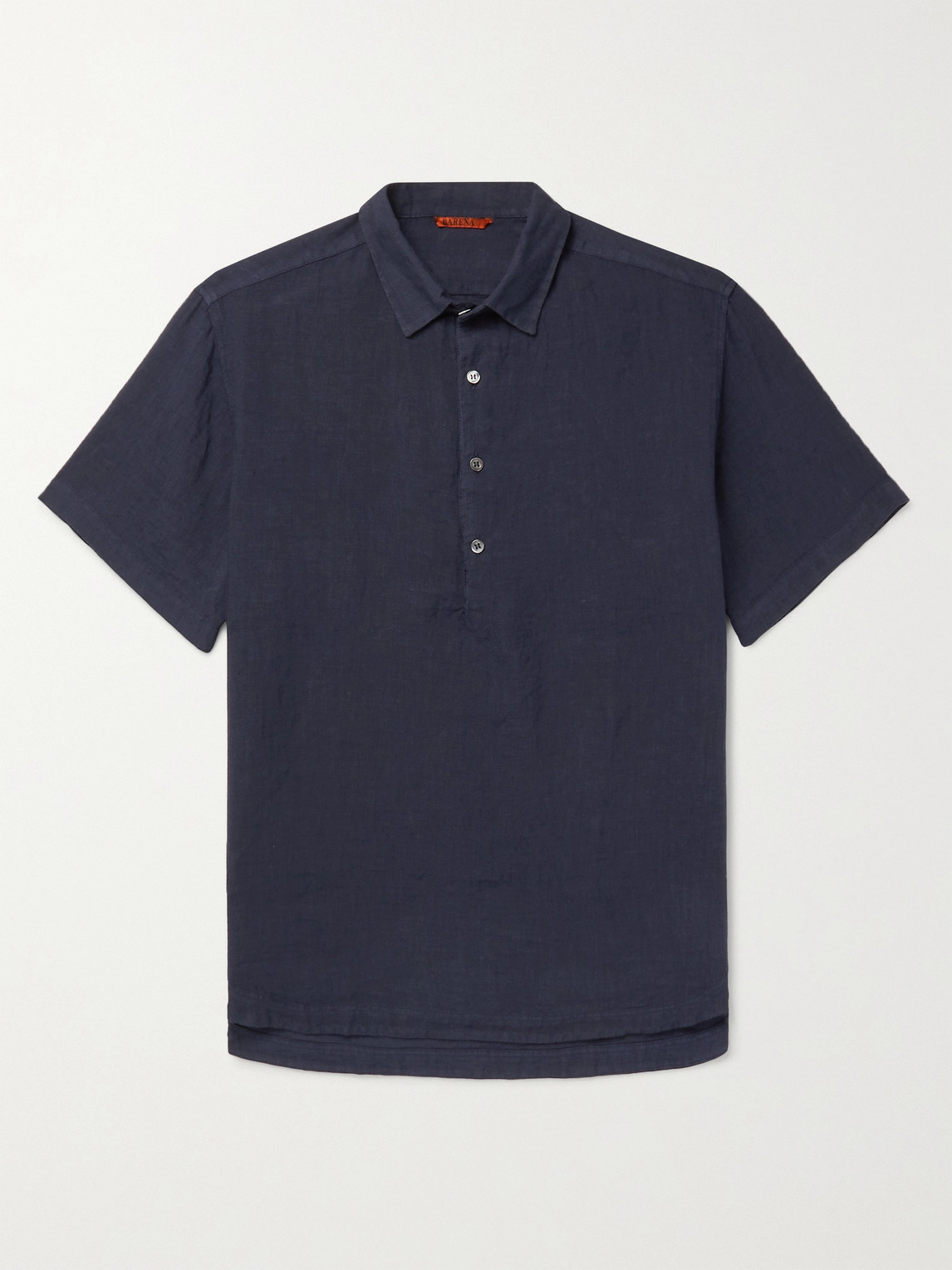Barena Venezia Garment-dyed Linen Polo Shirt In Blue