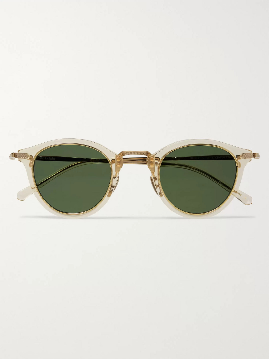 Mr Leight Stanley S Round-frame Acetate And Gold-tone Titanium Sunglasses In Neutrals