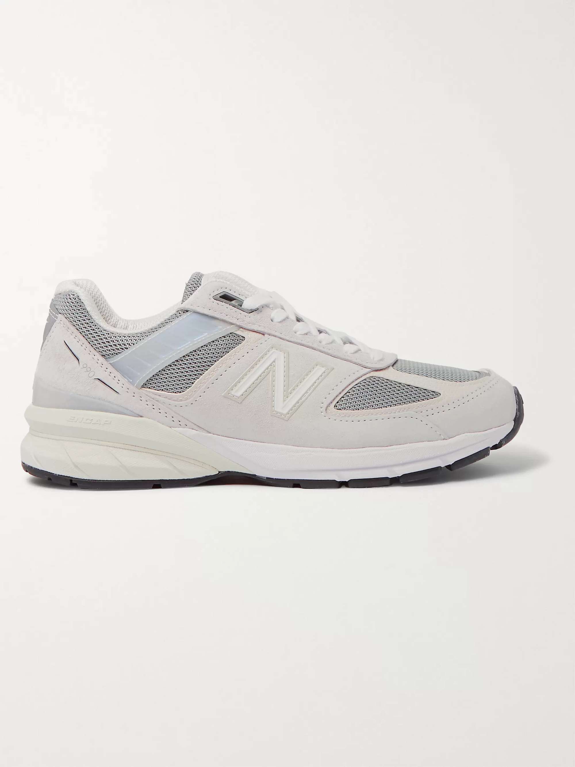 NEW BALANCE M990v5 Rubber-Trimmed Suede and Mesh Sneakers