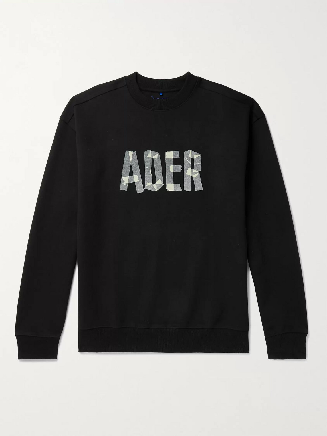 Ader Error Oversized Logo-print Cotton-blend Jersey Sweatshirt In Black