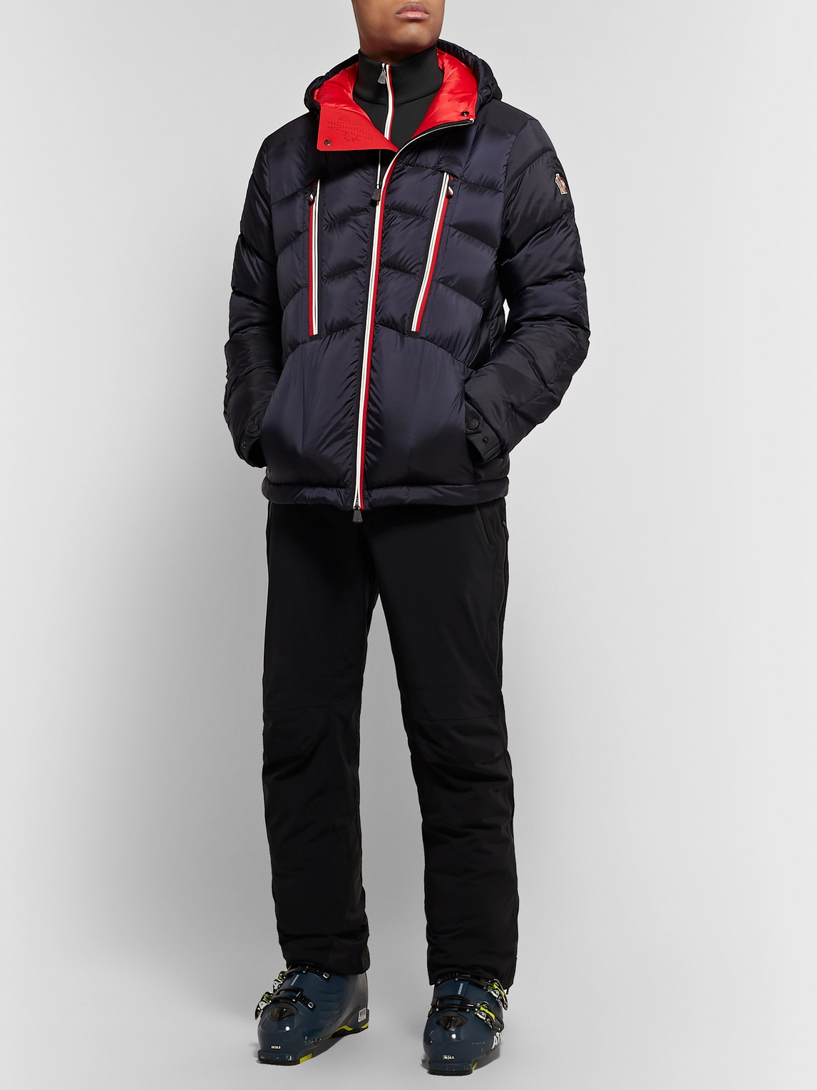 MONCLER LUPETTO STRETCH-JERSEY HALF-ZIP MID-LAYER