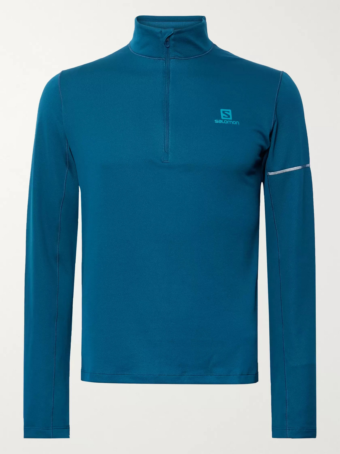Salomon Agile Half-zip Stretch-jersey Top In Blue