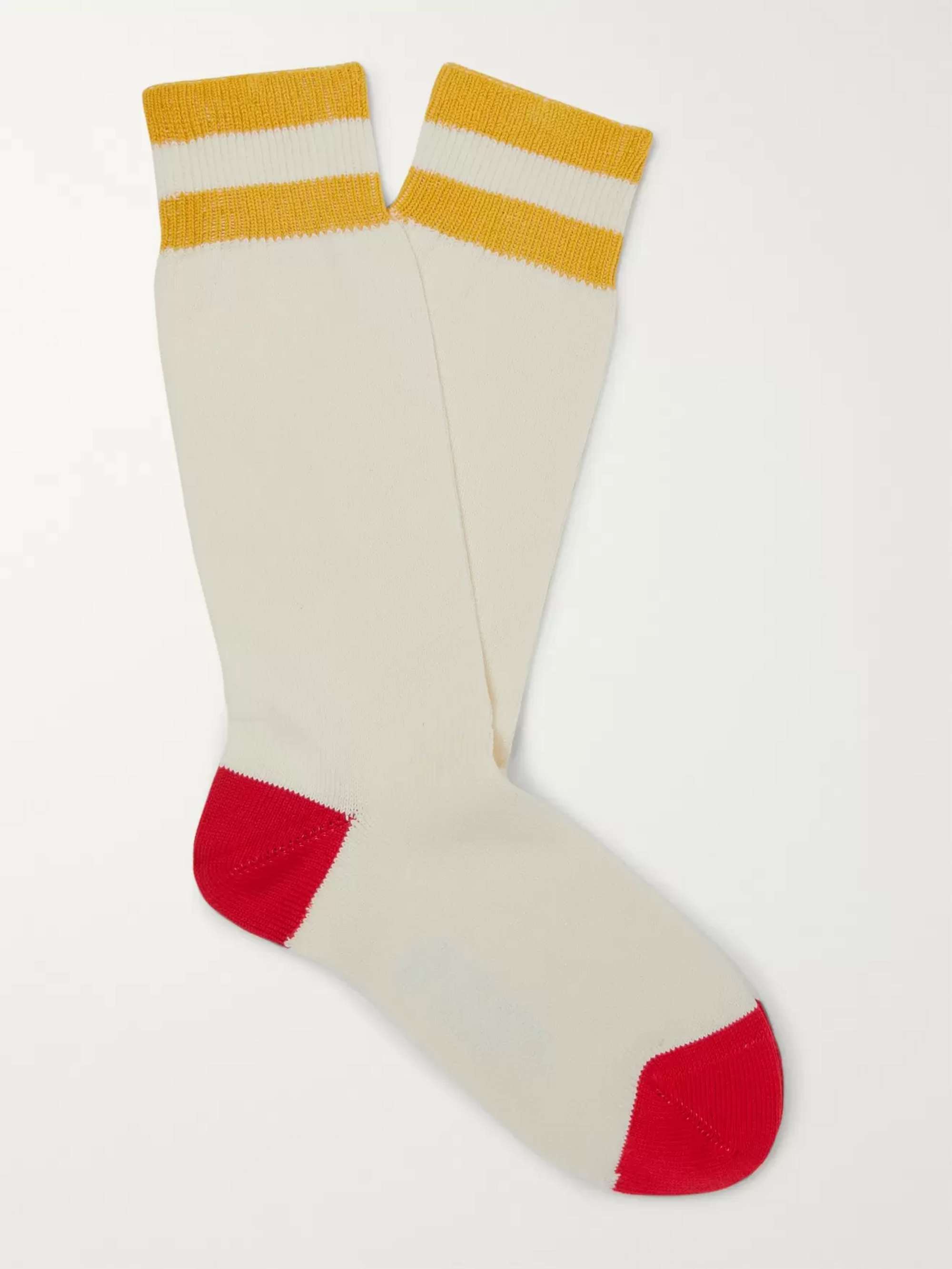 CONNOLLY + Goodwood Striped Cotton Socks