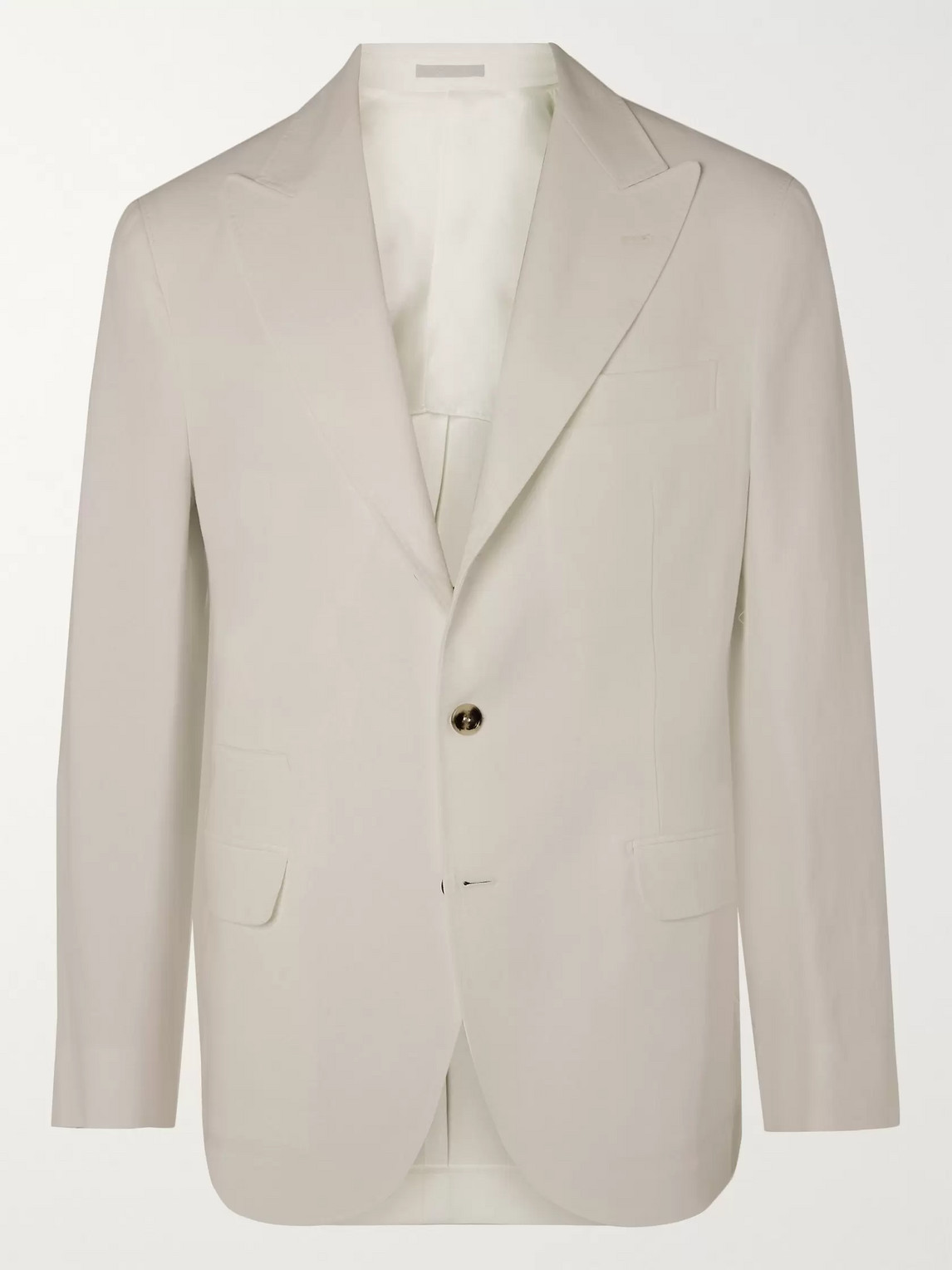 Brunello Cucinelli Slim-fit Unstructured Linen-hopsack Blazer In White