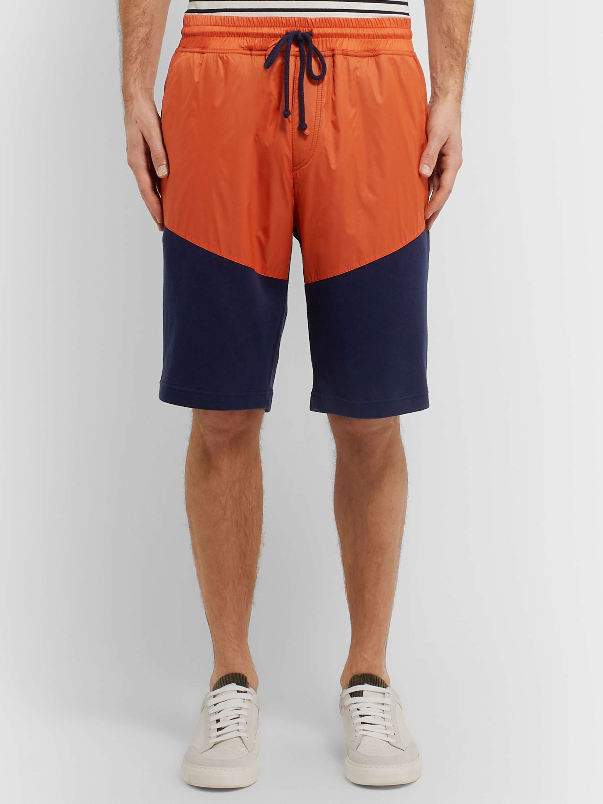 BRUNELLO CUCINELLI Colour-Block Shell and Cotton-Blend Jersey Drawstring Shorts