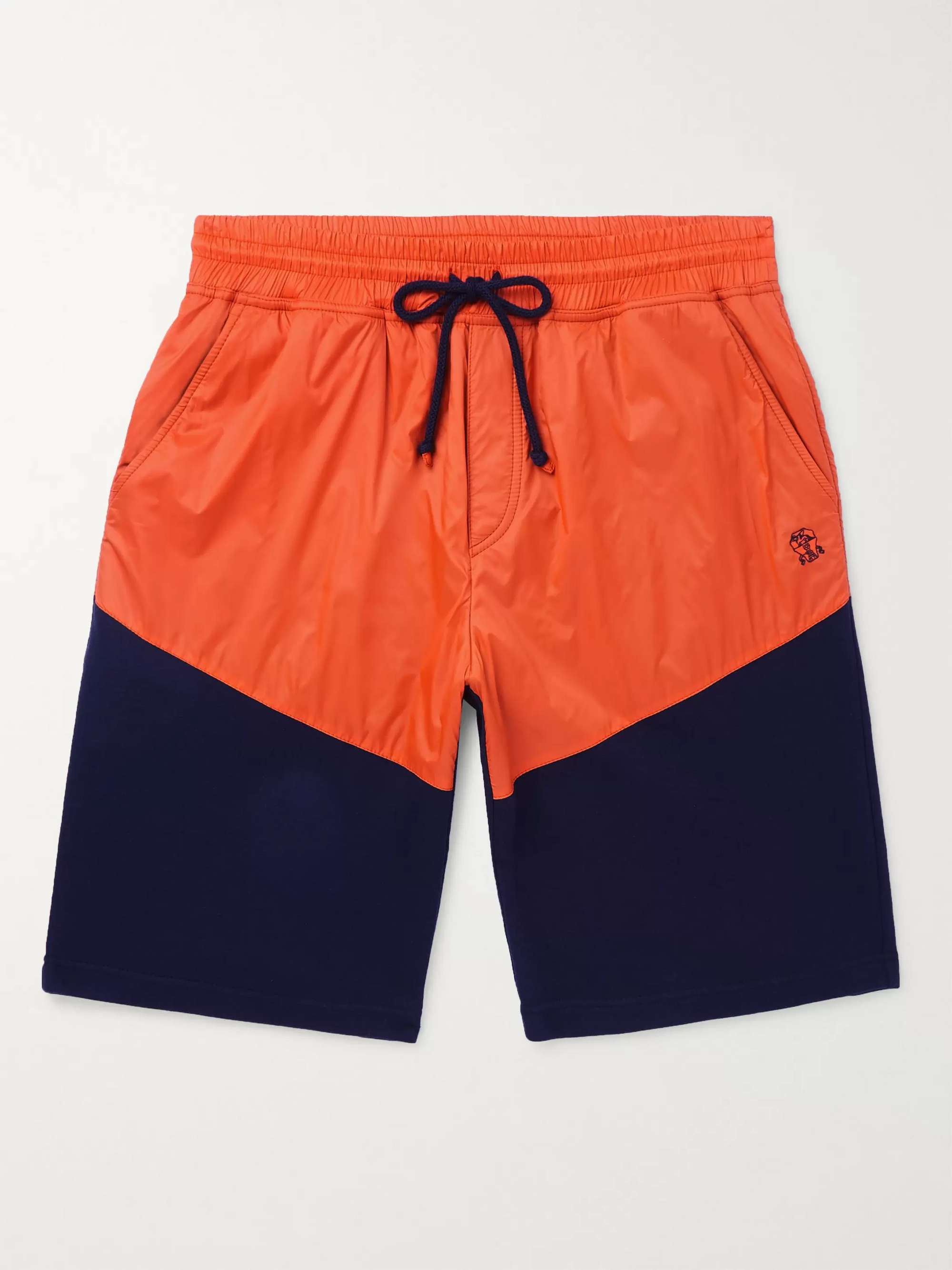 BRUNELLO CUCINELLI Colour-Block Shell and Cotton-Blend Jersey Drawstring Shorts