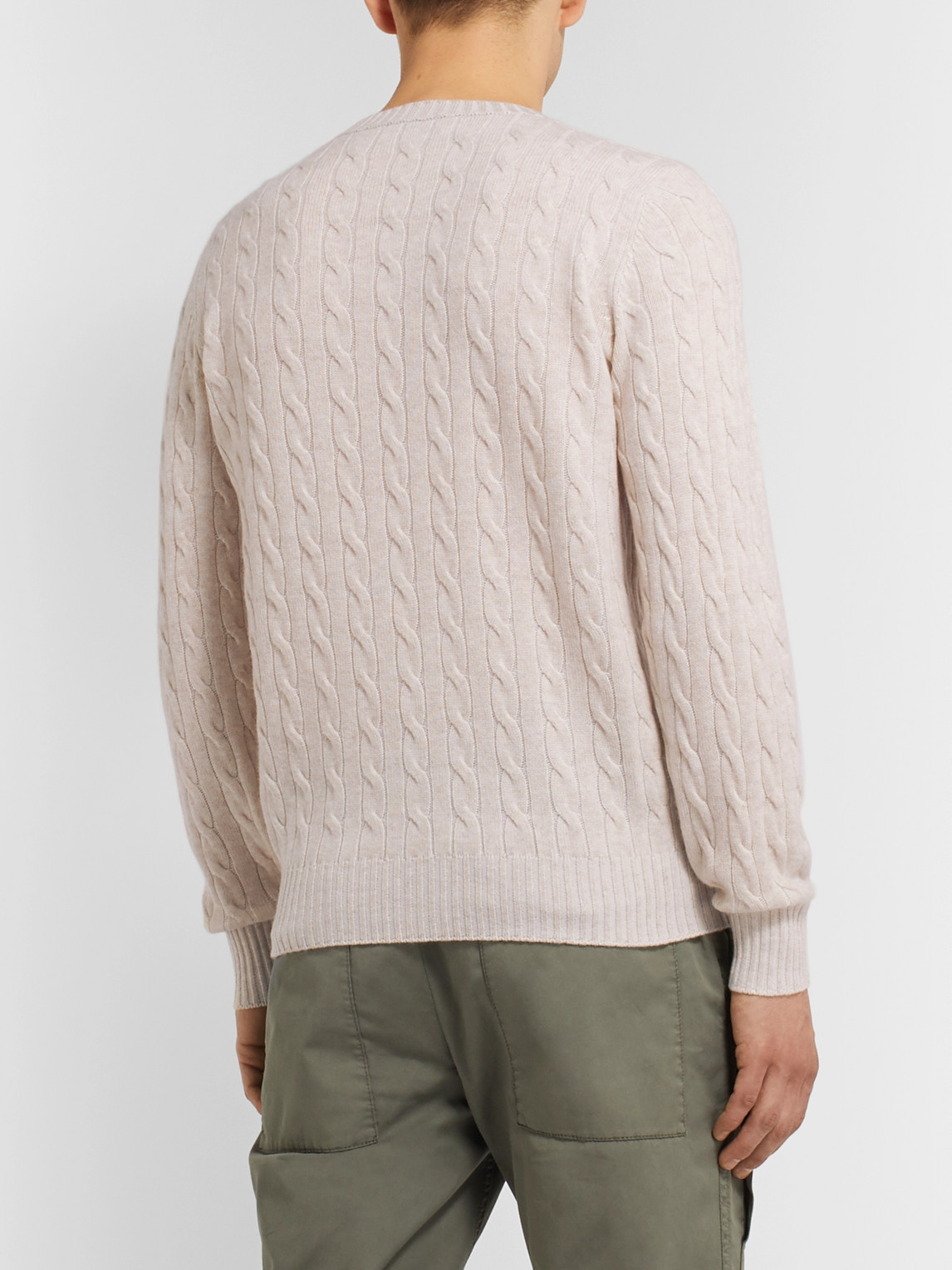 Shop Brunello Cucinelli Cable-knit Cashmere Sweater In Neutrals