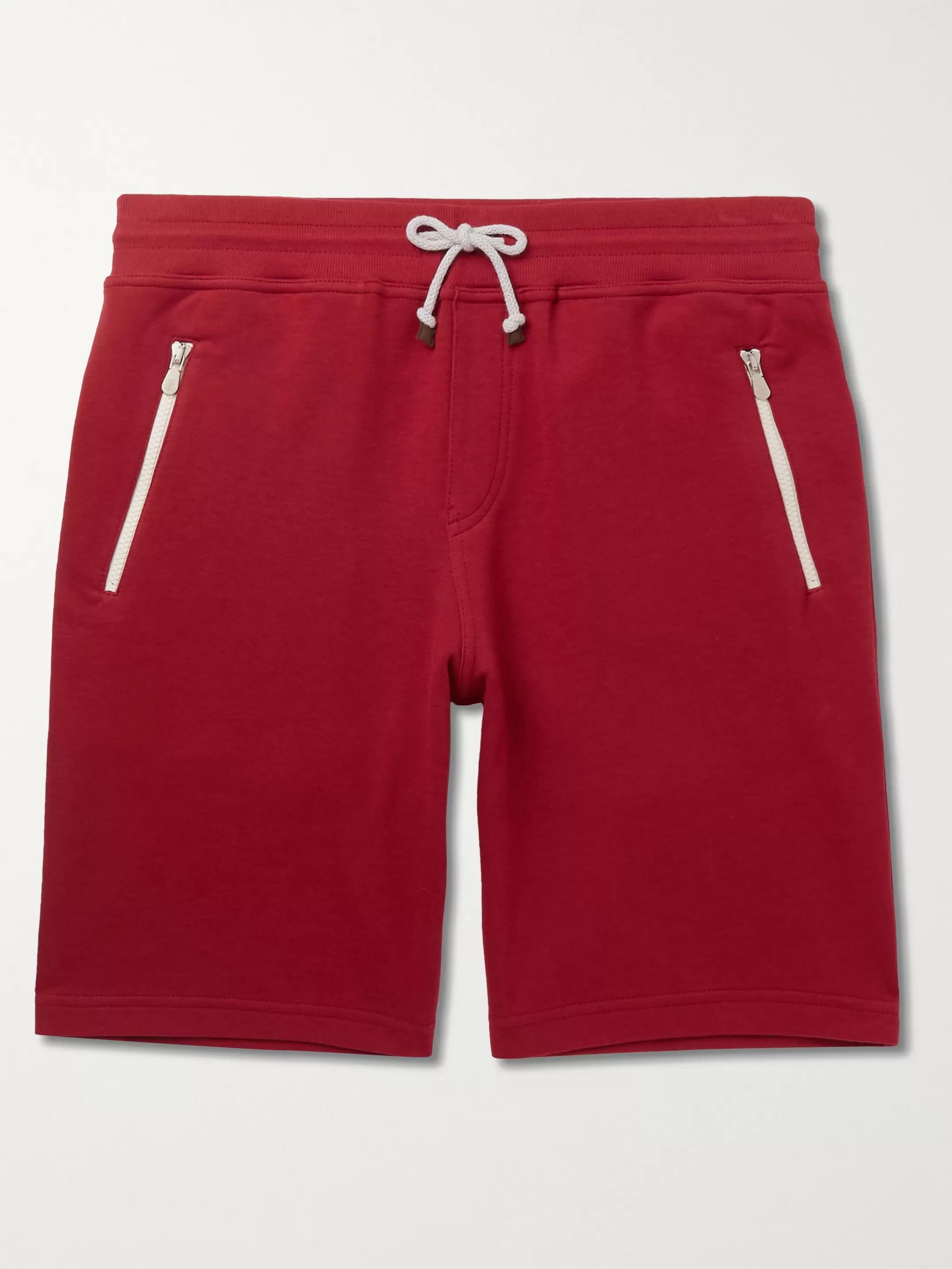 Red Slim-Fit Cotton-Blend Jersey 
