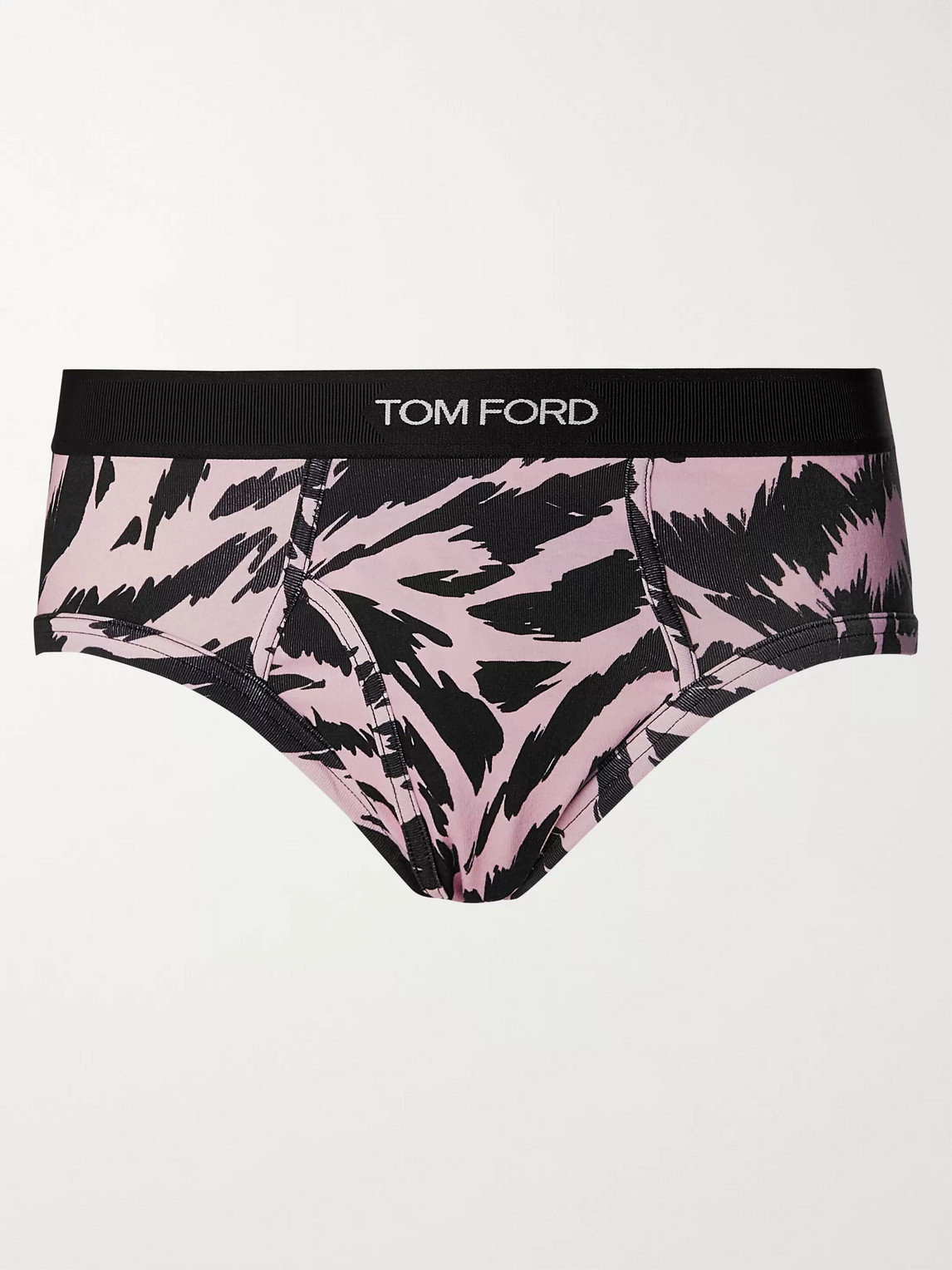 Tom Ford Zebra-print Stretch-cotton Briefs In Pink
