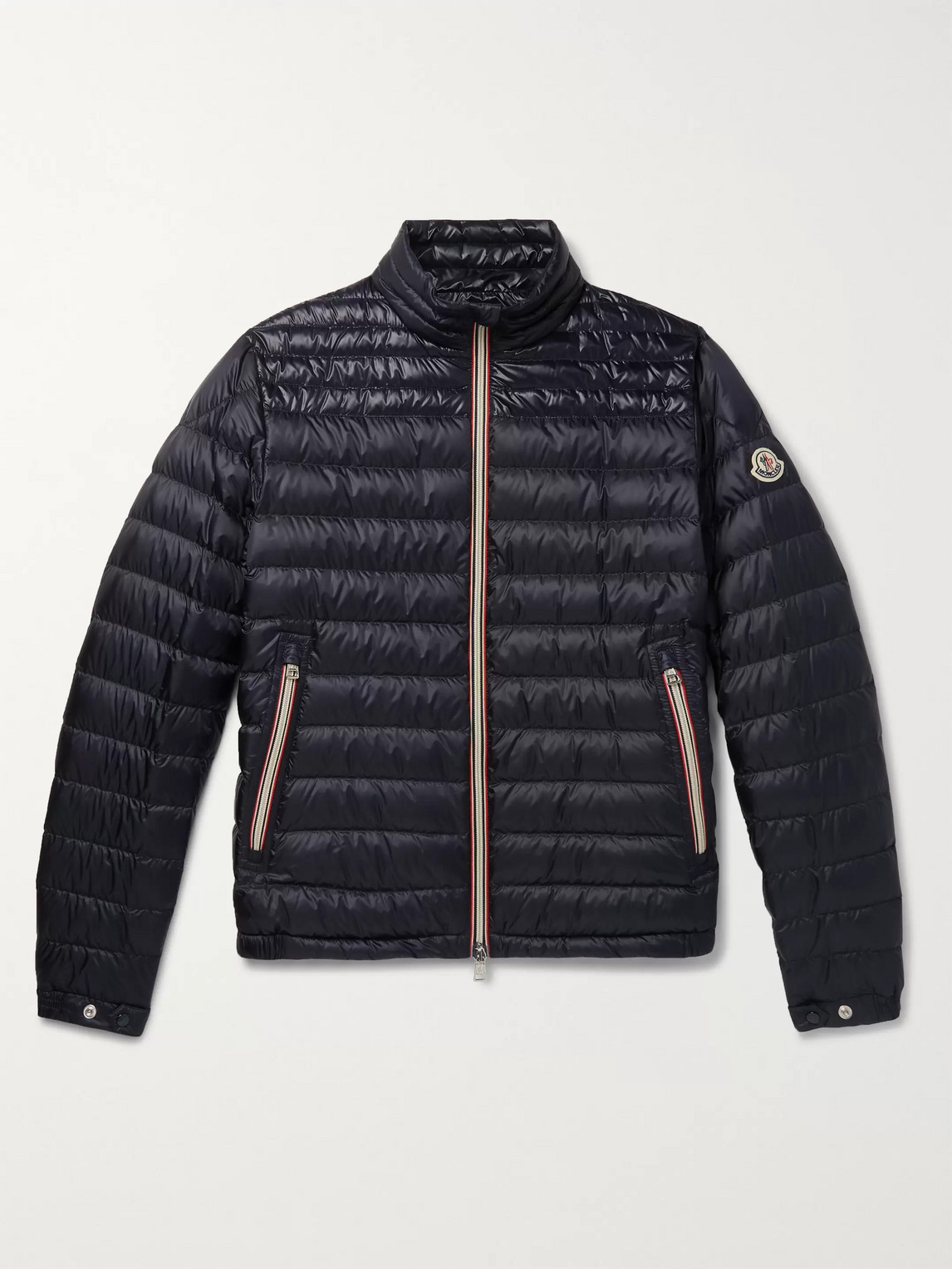 Moncler Daniel Webbing-trimmed Quilted Shell Down Jacket In Blue | ModeSens