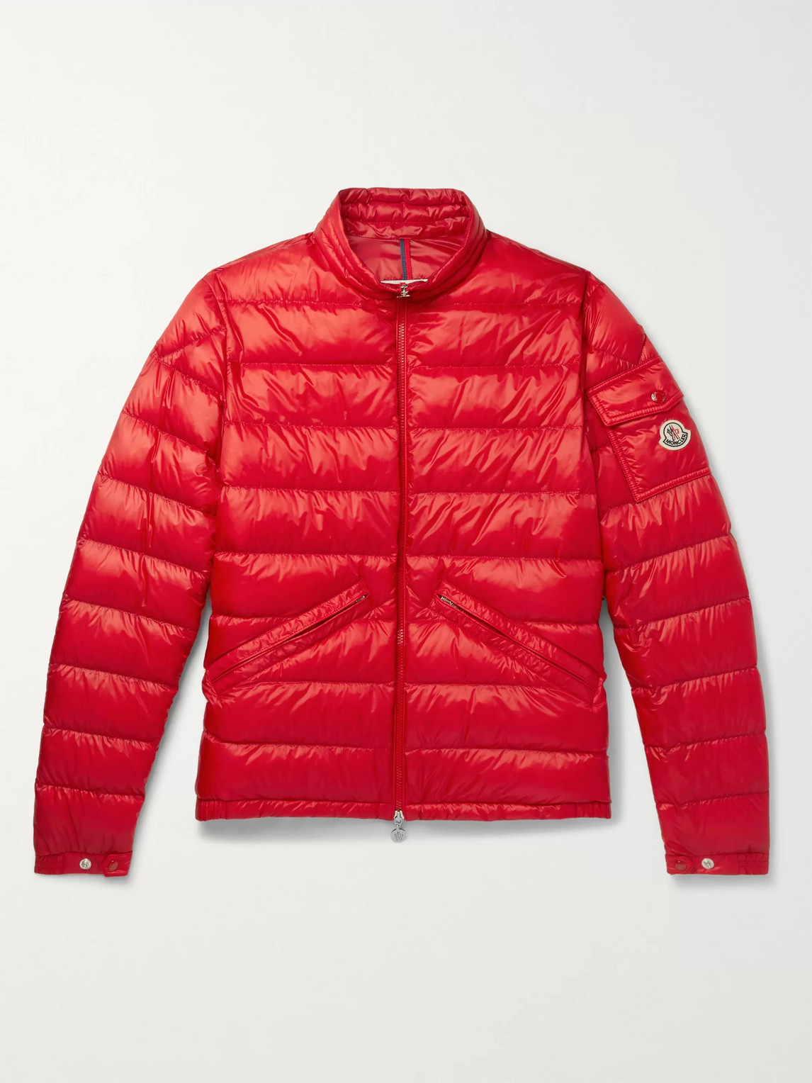 Shop Moncler Quilted Shell Down Jacket In Red