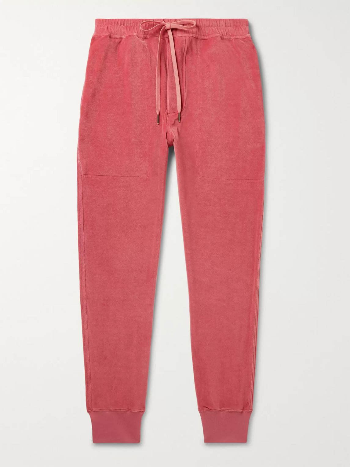 Tom Ford Tapered Cotton-blend Velour Sweatpants In Pink