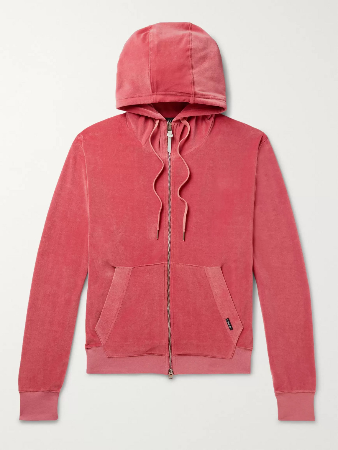 Tom Ford Cotton-blend Velour Zip-up Hoodie In Pink