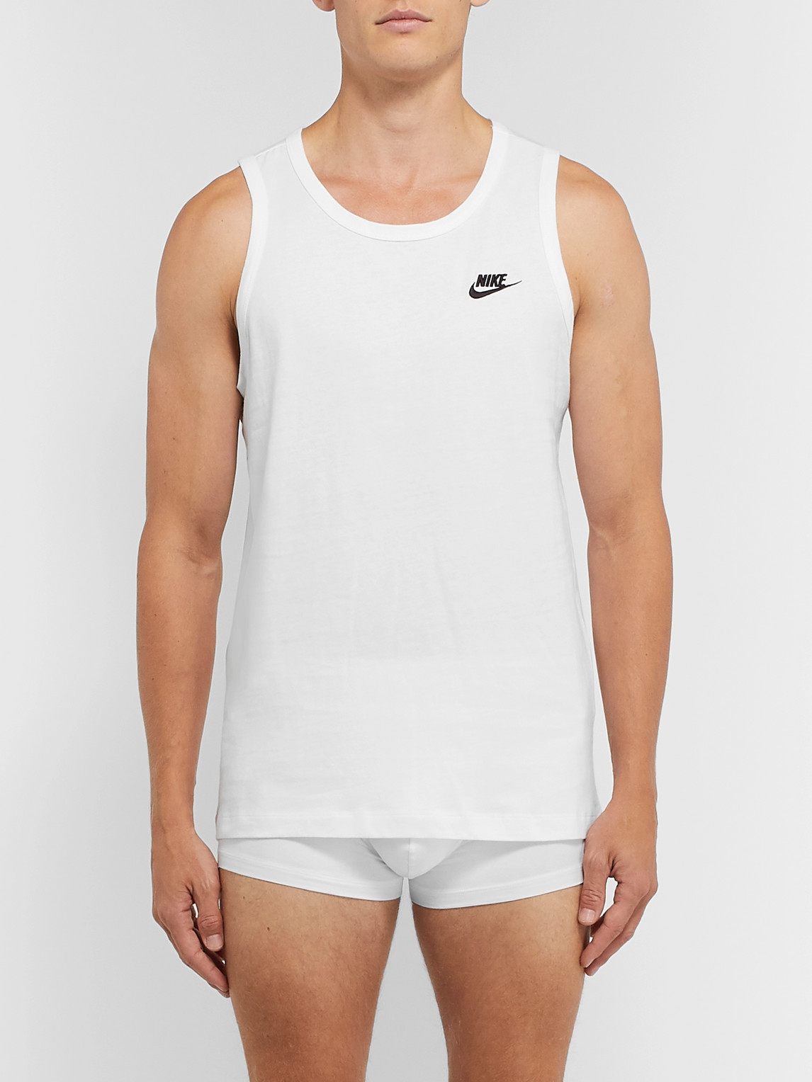 Nike Cotton-jersey Tank Top In White