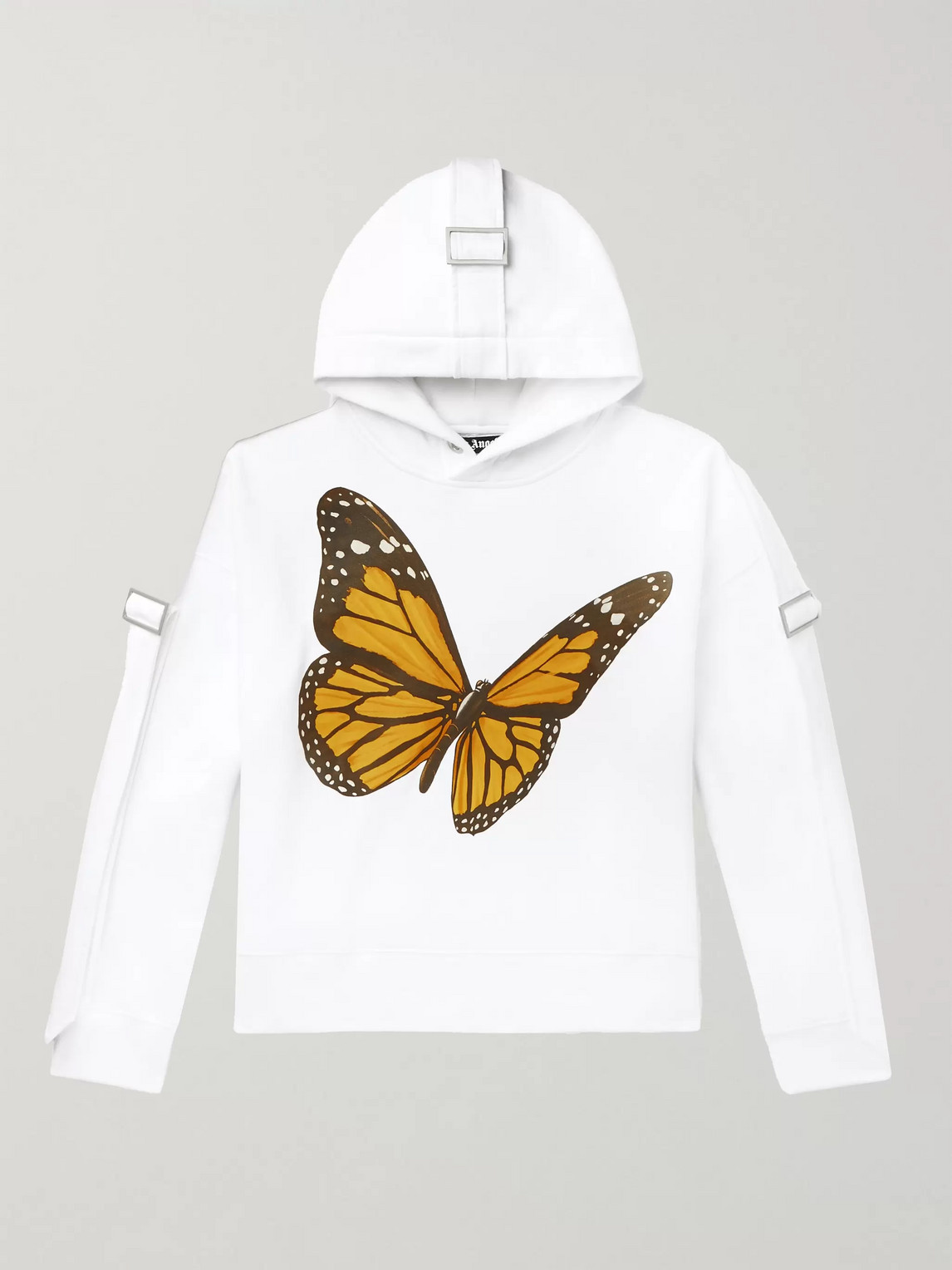 PALM ANGELS OVERSIZED CANVAS-TRIMMED PRINTED COTTON-JERSEY HOODIE